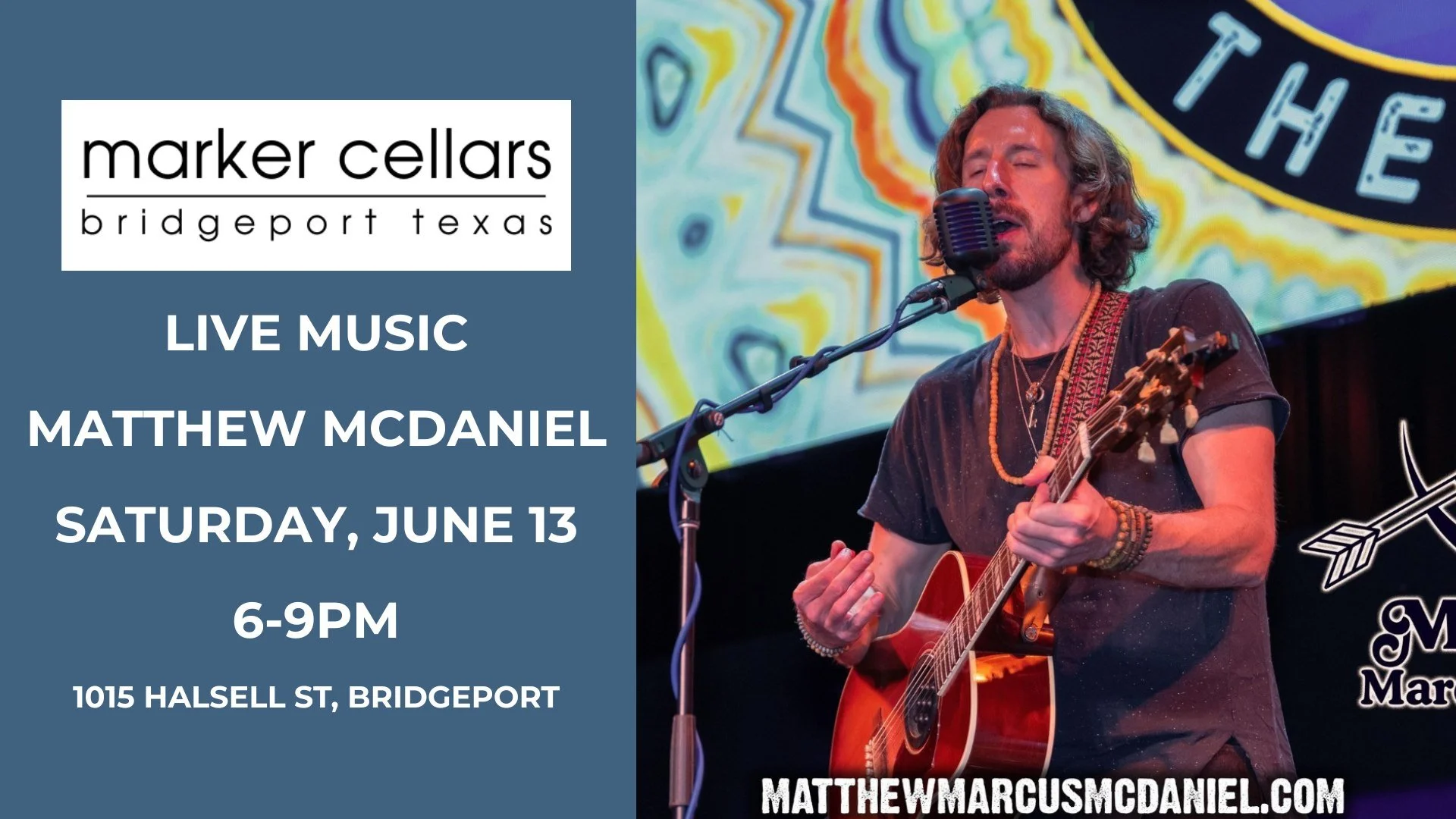 Live Music by Matthew Marcus McDaniel at Marker Cellars