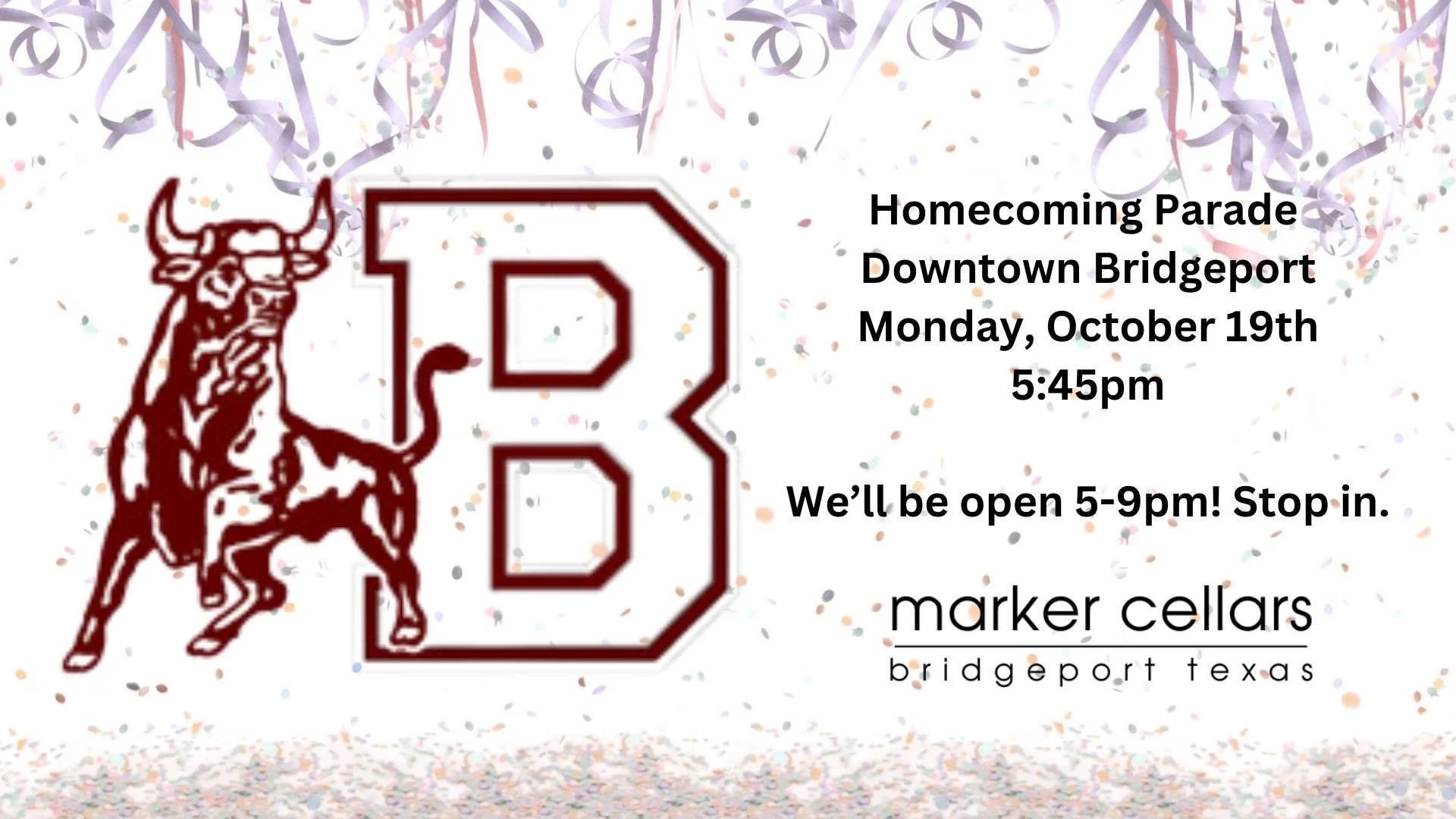 Marker Cellars: Open for the Homecoming Parade 