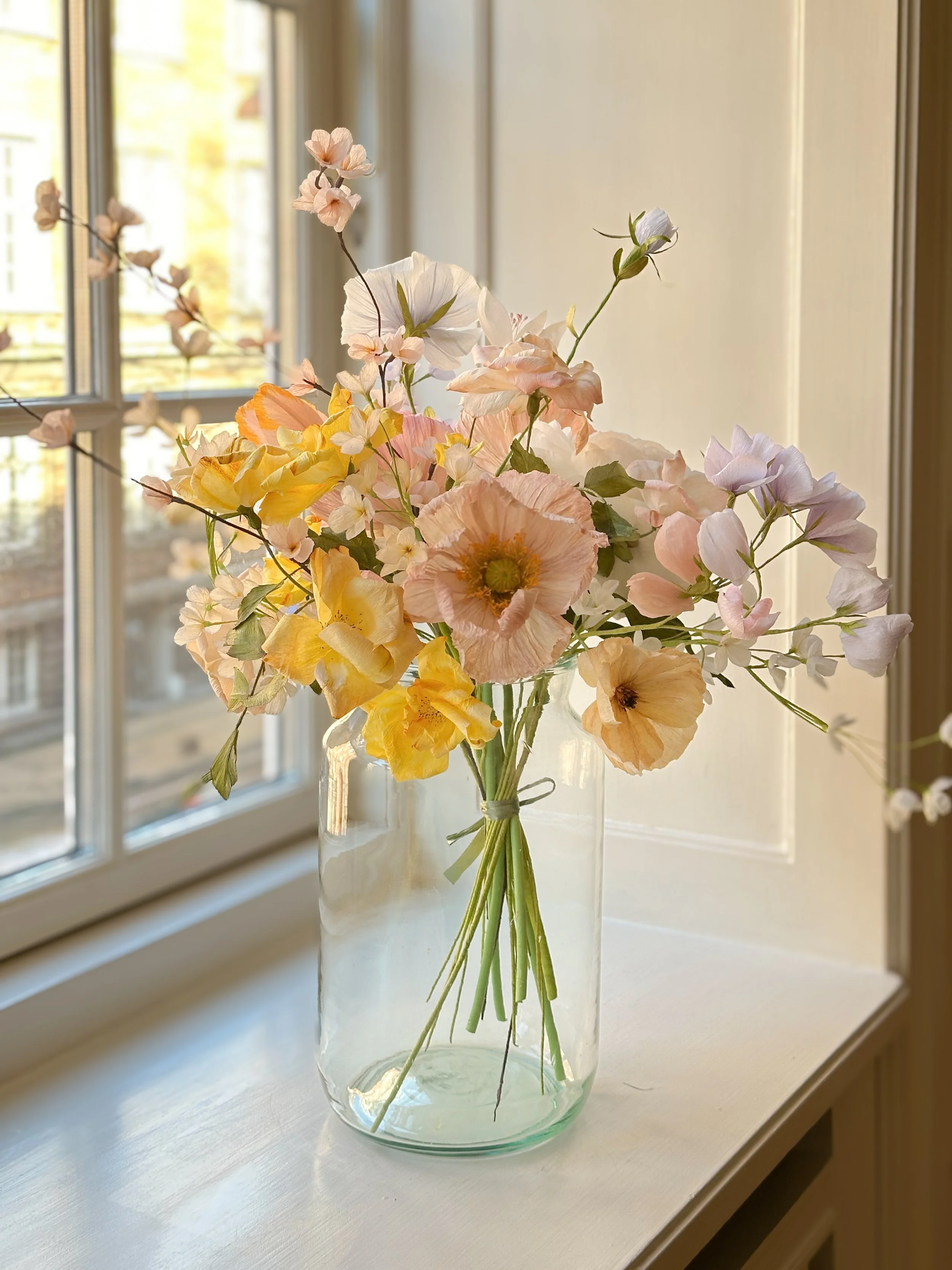 Unikke blomster af papir buket, - malet og klippet i hånden - doxaflowers