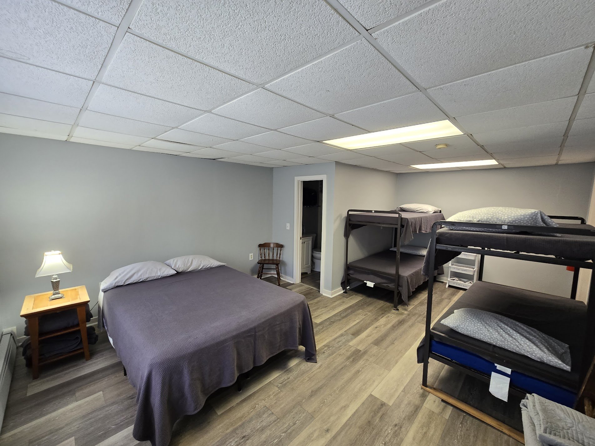 One of the bedrooms can be used as a family room. (Queen bed and two bunk beds.)