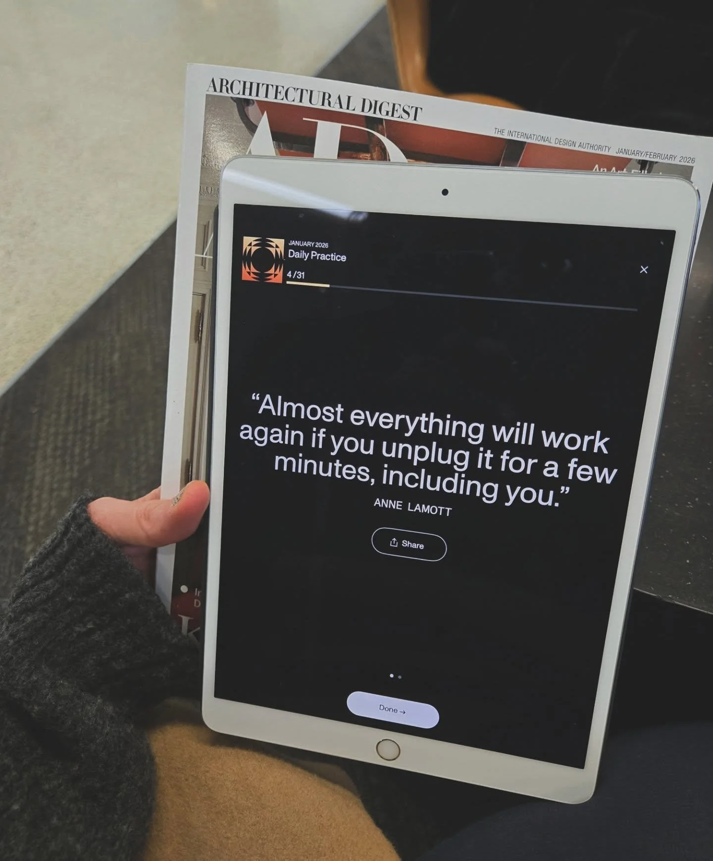 Via @op_e___n ✨️

"Almost everything will work again if you unplug it for a few minutes, including you." ANNE LAMOTT

So true! We all need a little time regularly to quiet, go inward, and just be.

Go ahead and schedule the "unplug&quo