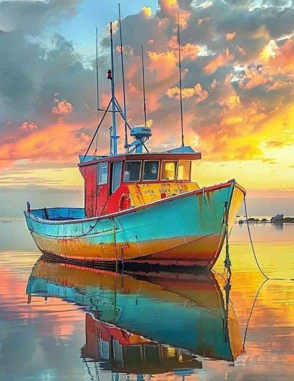 Lone Boat Acrylic, Feb 7