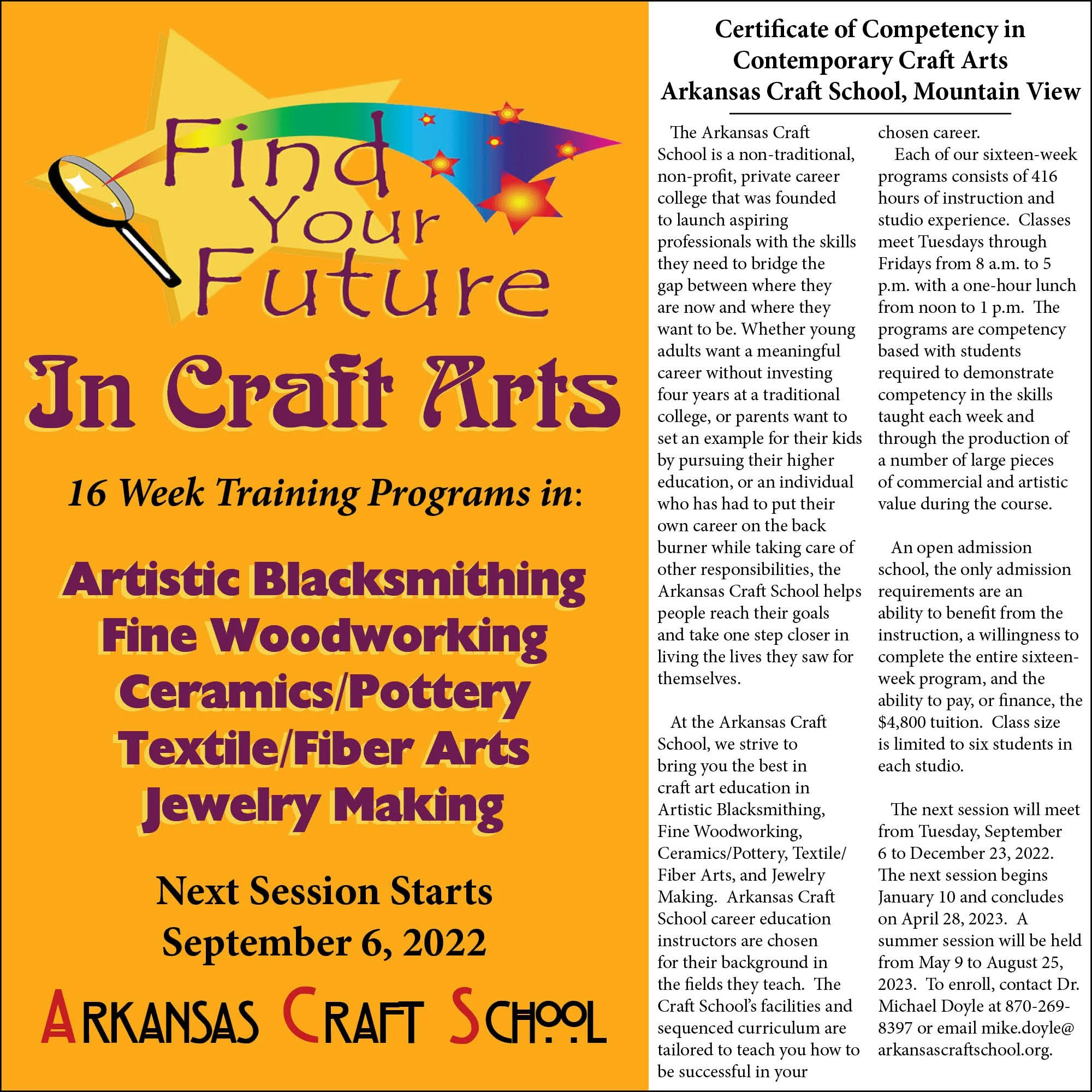 Brochure — Arkansas Craft School