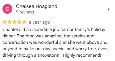 5 Star Google Review from Chelsea Hoagland
