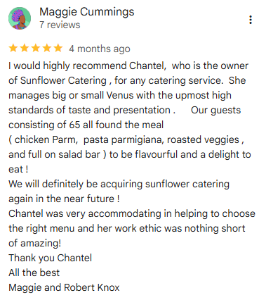 5 Star Google Review from Maggie Cummings