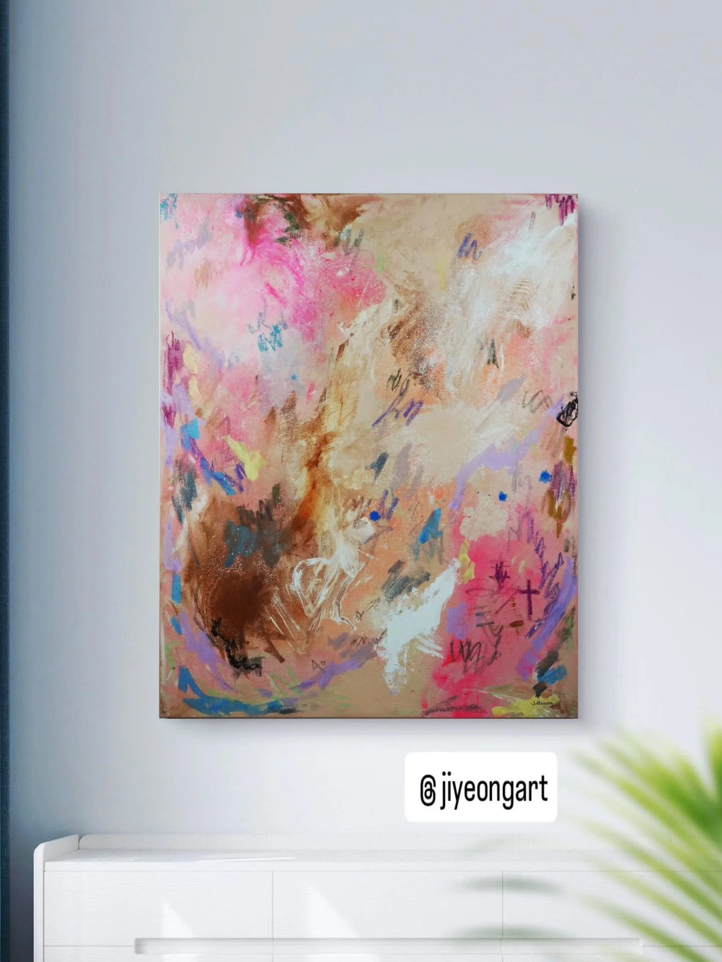 Just dropped a new piece! 

🎨  Unstriving Bloom
 (애쓰지 않아도 되는 꽃)


🖌️ 
Mixed media on canvas

📏 90.9 &times; 72.7 cm

This painting offers a quiet meditation on how life can unfold without effort. Like a wildflower that rises naturally from the 