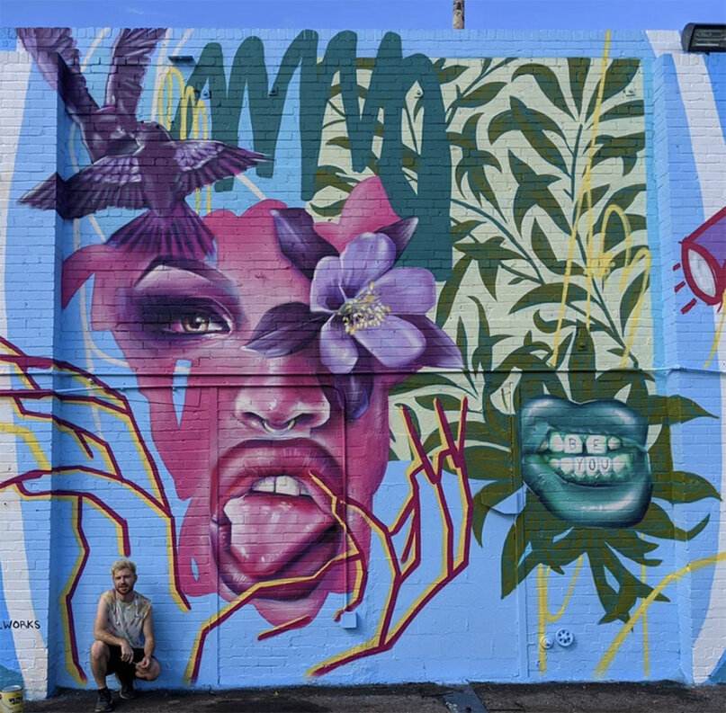David Puck_'Be You', 30ftx30ft, Mural, spray paint, Denver Colorado_.jpg