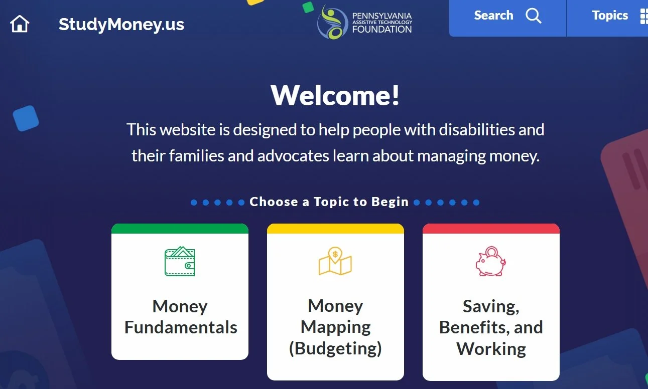 Screenshot of the StudyMoney homepage
