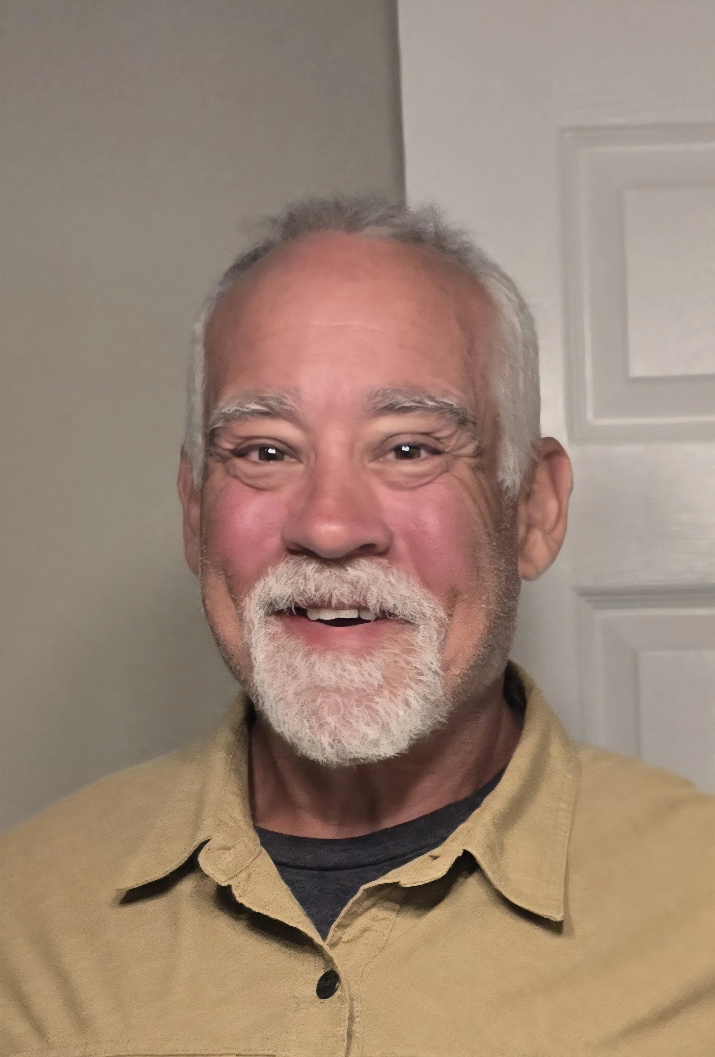 Image of a main with a receding hair line and a white trimed beard and mustache.