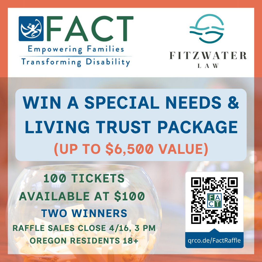 Graphic with a QR code that goes to qrco.de/FactRaffle