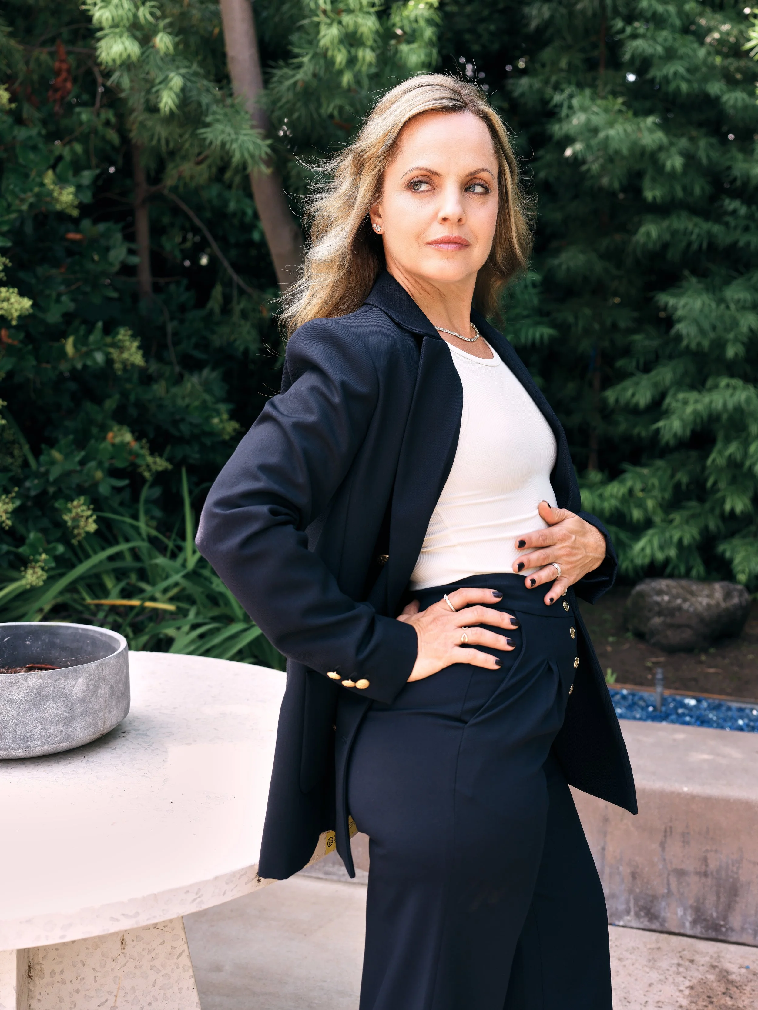Mena Suvari poses at a private home in Los Angeles.