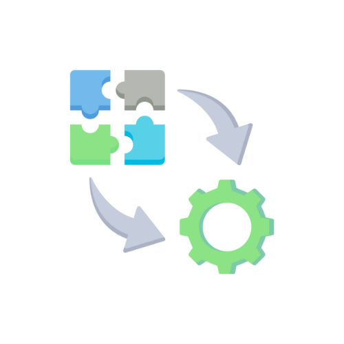 Illustration of puzzle pieces and a gear representing the factors that drive managed IT cost
