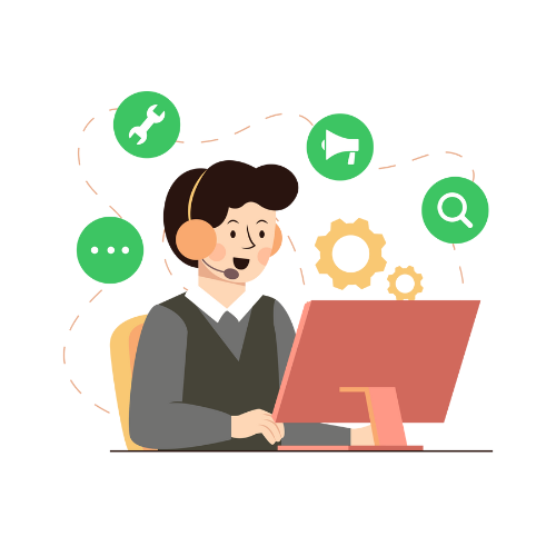 Illustration of round-the-clock IT support representing what the monthly rate covers
