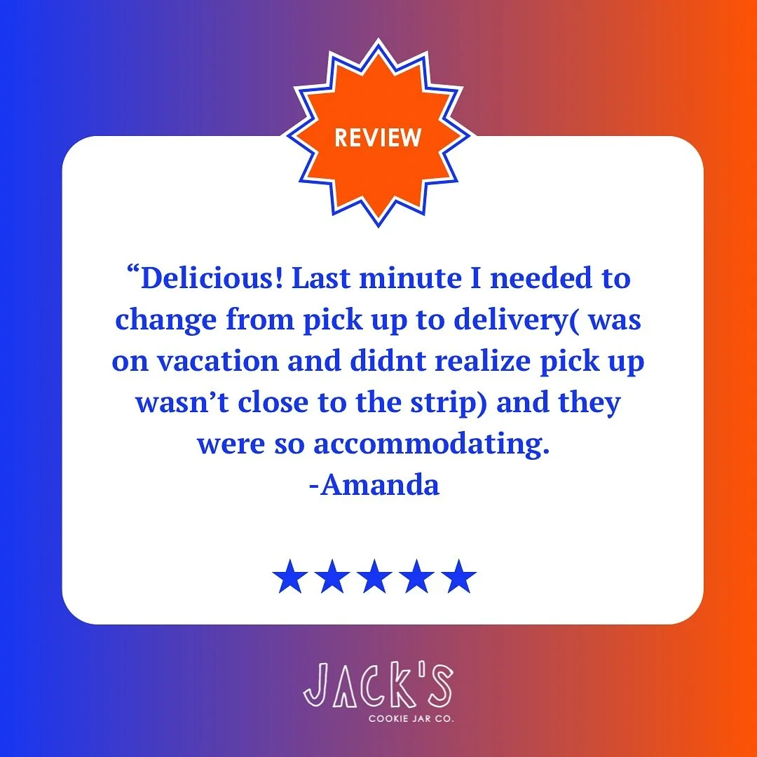 🗣️ Real review from one of our cookie lovers!

⭐️⭐️⭐️⭐️⭐️ &ldquo;Delicious! Last minute I needed to change from pick up to delivery&hellip; and they were so accommodating.&rdquo; 💙

We love taking care of our cookie lovers &mdash; whether you&rsquo