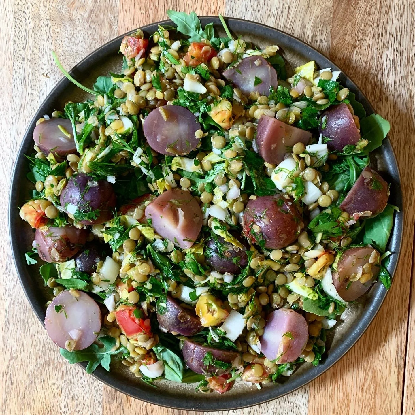 Purple Potato &amp; Herb Lentil Salad