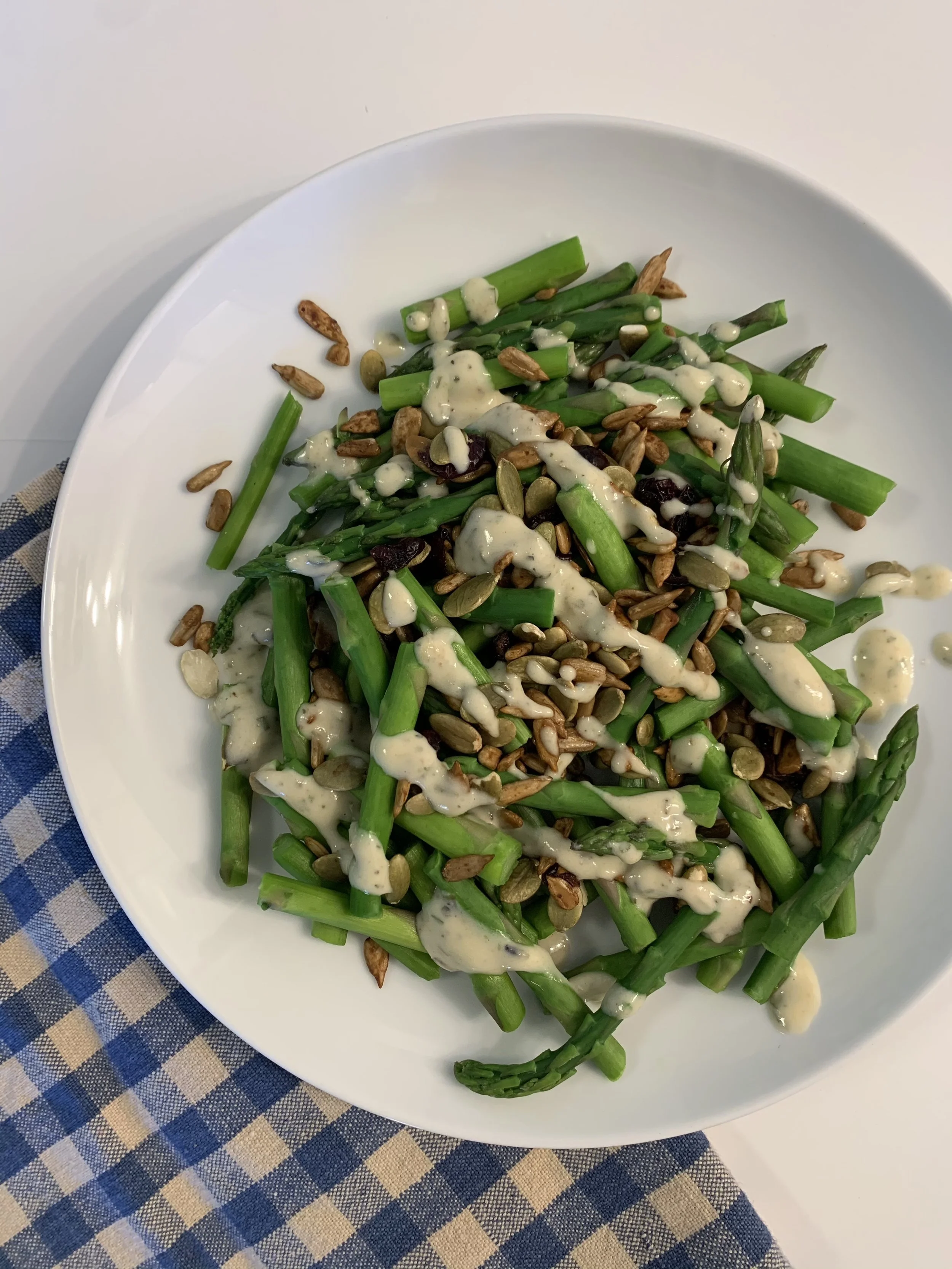 Asparagus Salad with a Tarragon Tahini Dressing