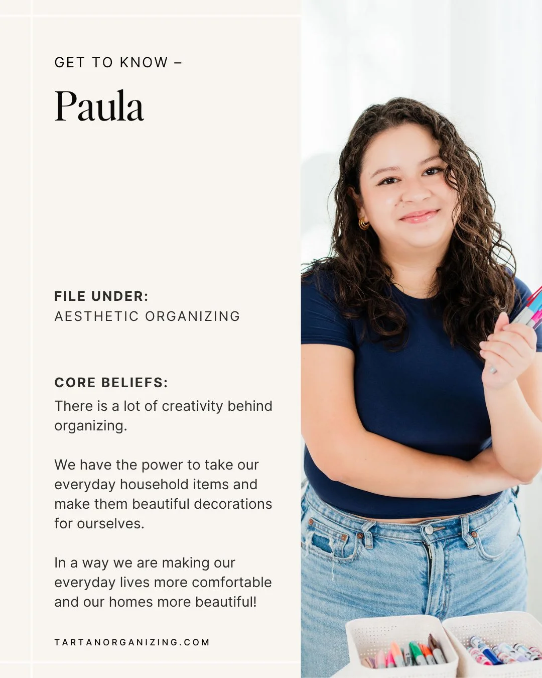 This year, we are thankful for PAULA! She joins our team with the most interesting interests (acting and barista-ing), and her sunny disposition really tracks with her love of Spring. We're so glad to have her on the Tartan team!