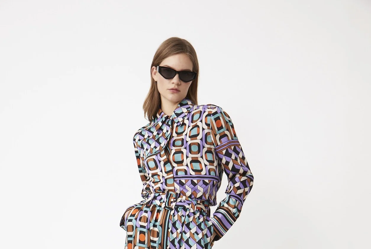 Multi Geometric Pattern Blouse — DARRYL'S