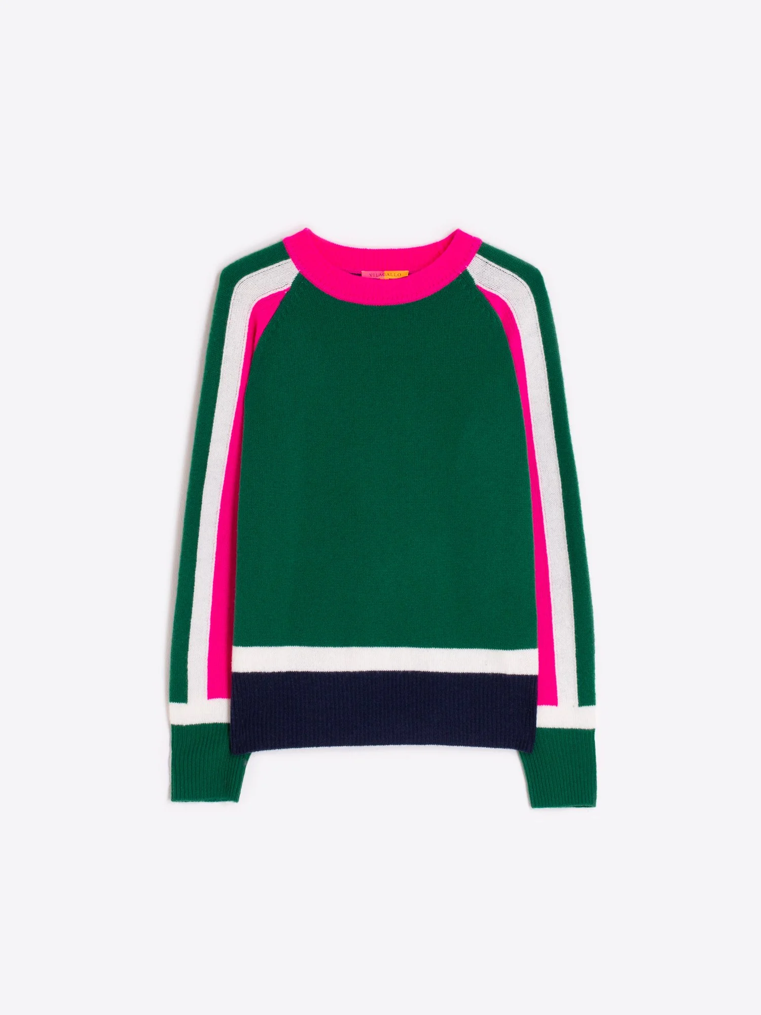 Hunter Green with Pink Collar Sweater