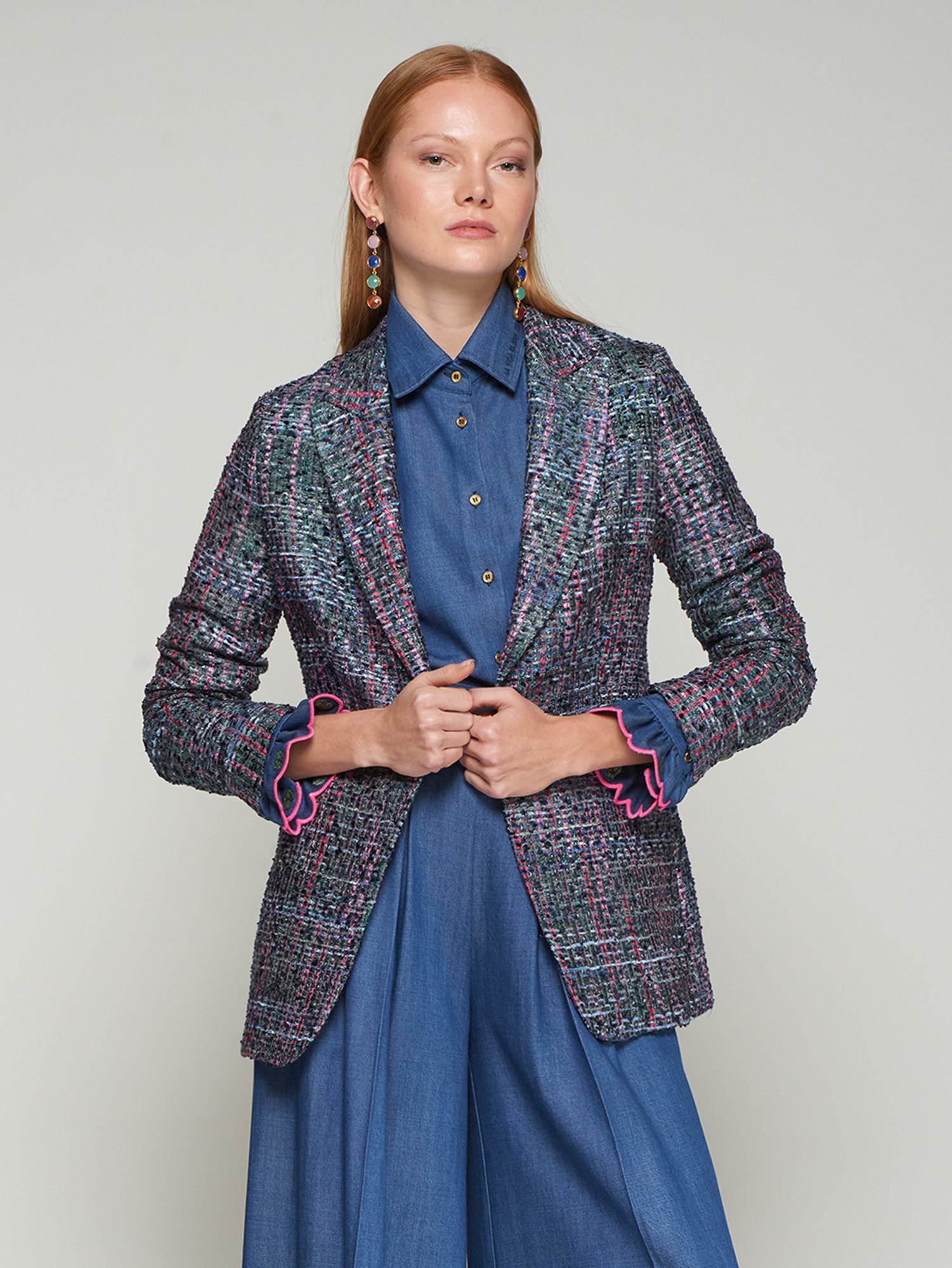 Multi Color Tweed Jacket