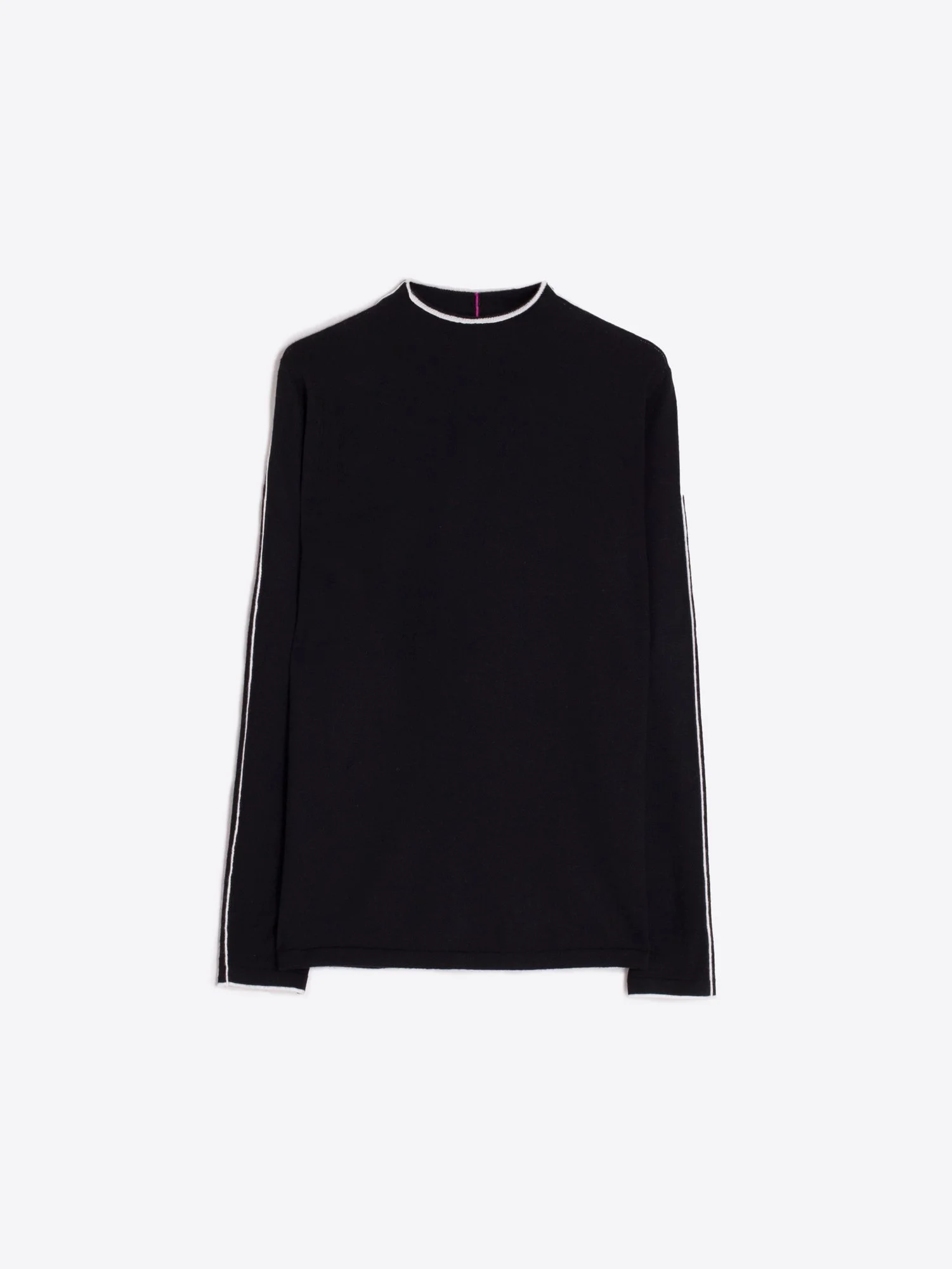 Black Sweater with Pink Stripe