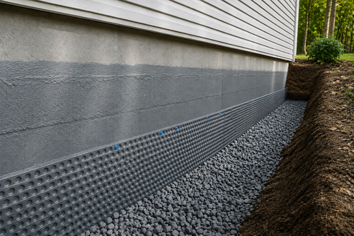 Foundation waterproofing work