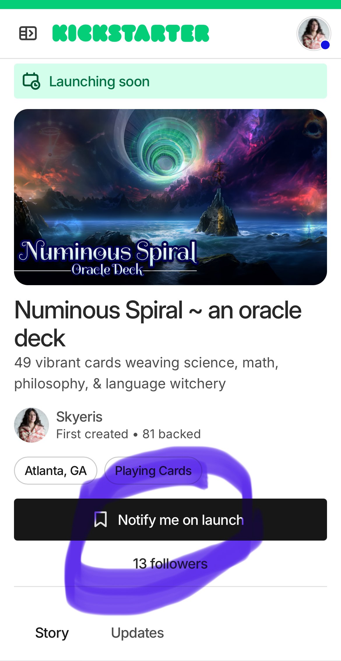 Numinous Spiral pre-launch is live + sneak peek of the campaign