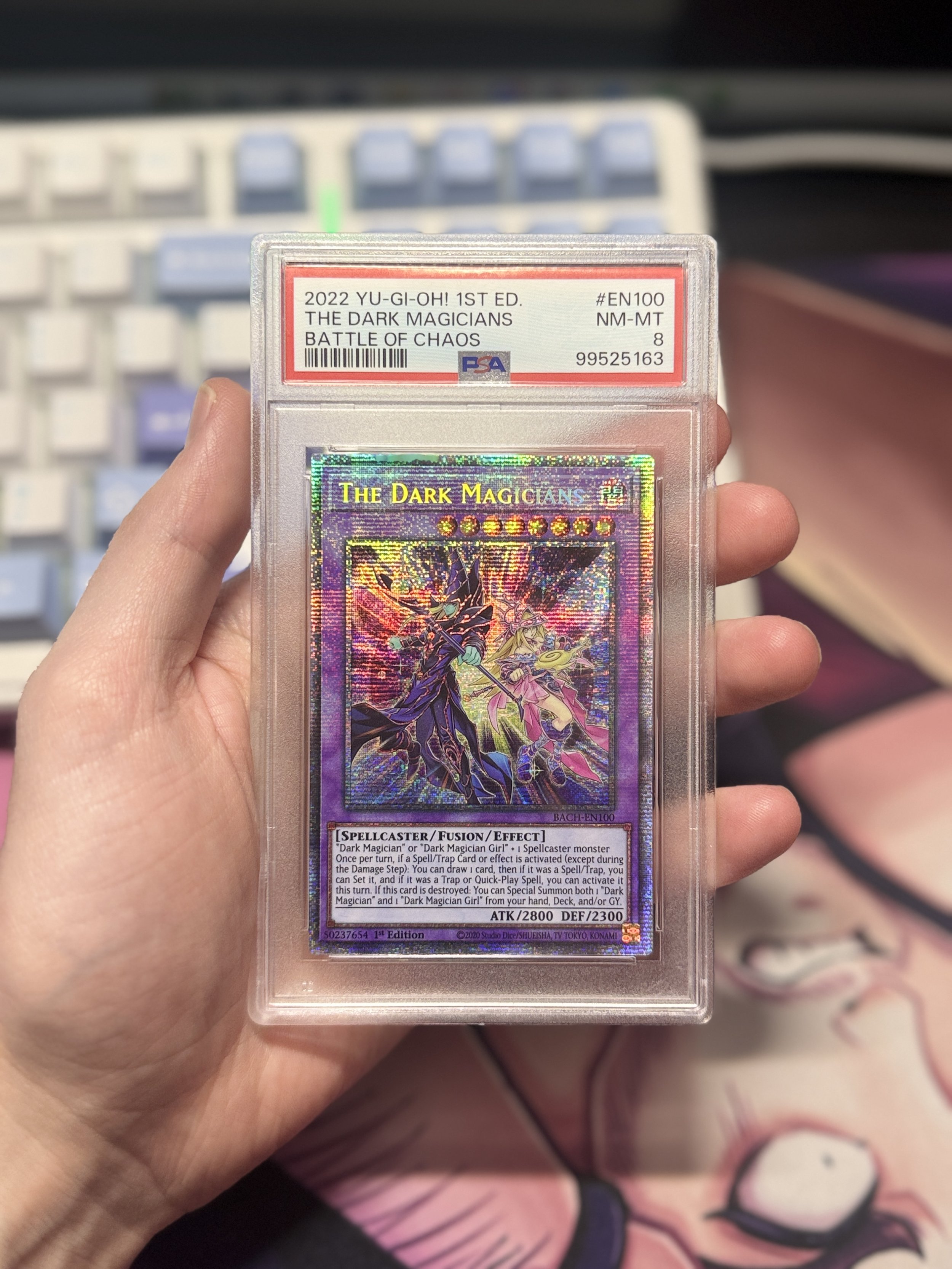 The Dark Magicians BACH-EN100 1st Edition PSA 8