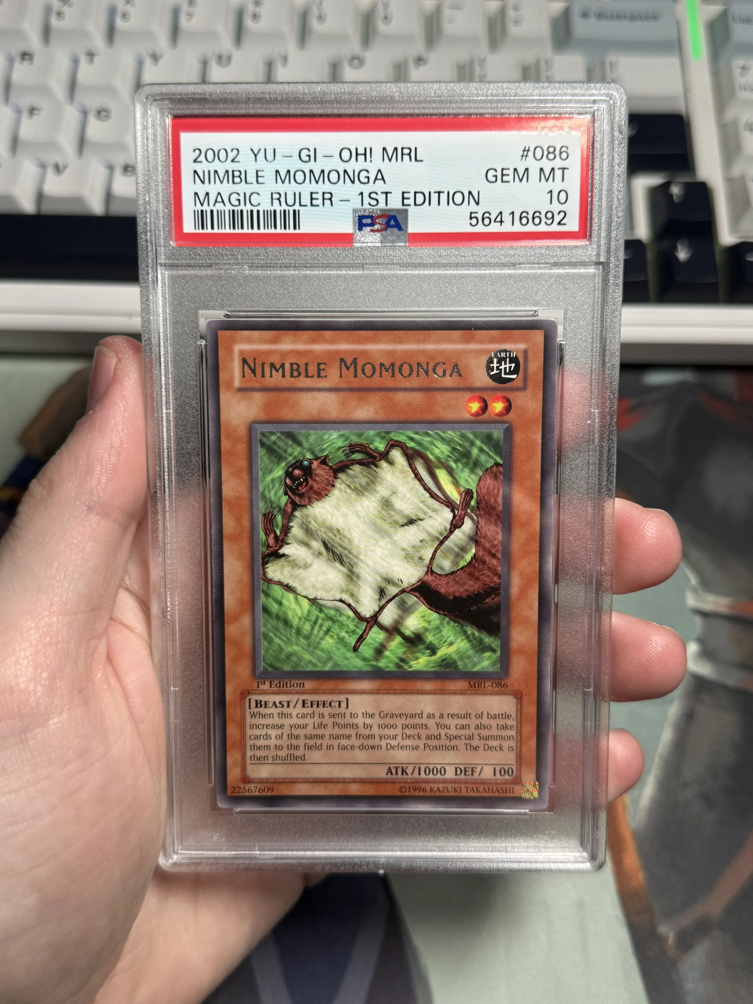 2002 YU-GI-OH! MRL-MAGIC RULER 086 NIMBLE MOMONGA 1ST EDITION GEM MINT 10