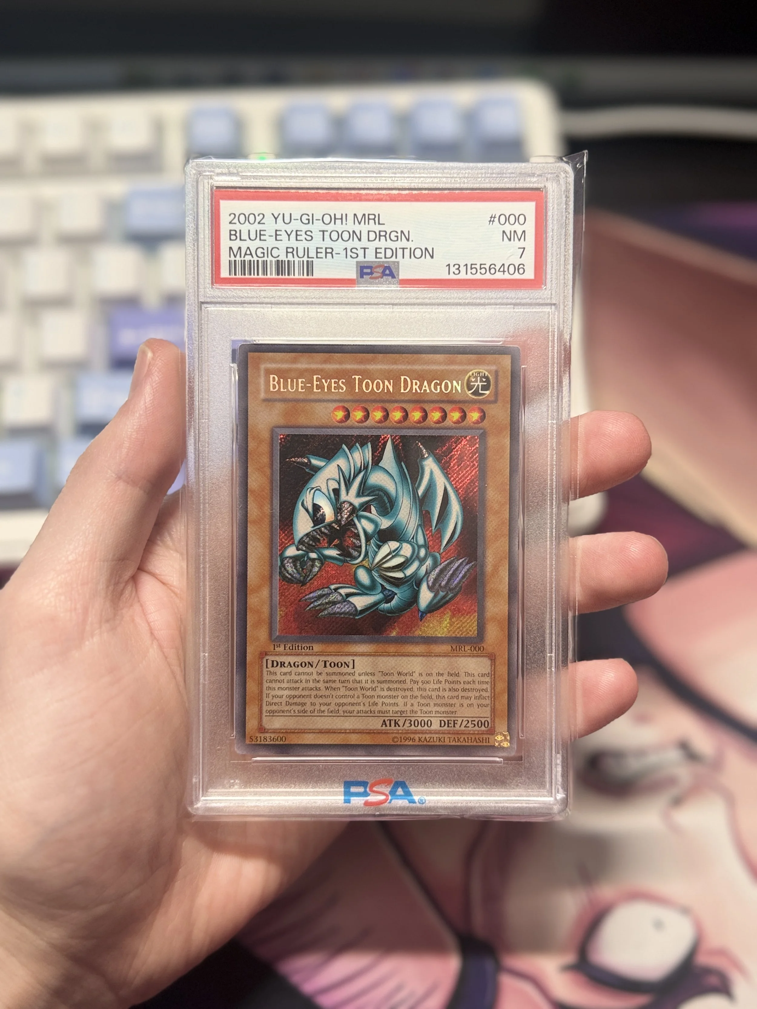 Blue-Eyes Toon Dragon MRL-000 1st Edition PSA 7