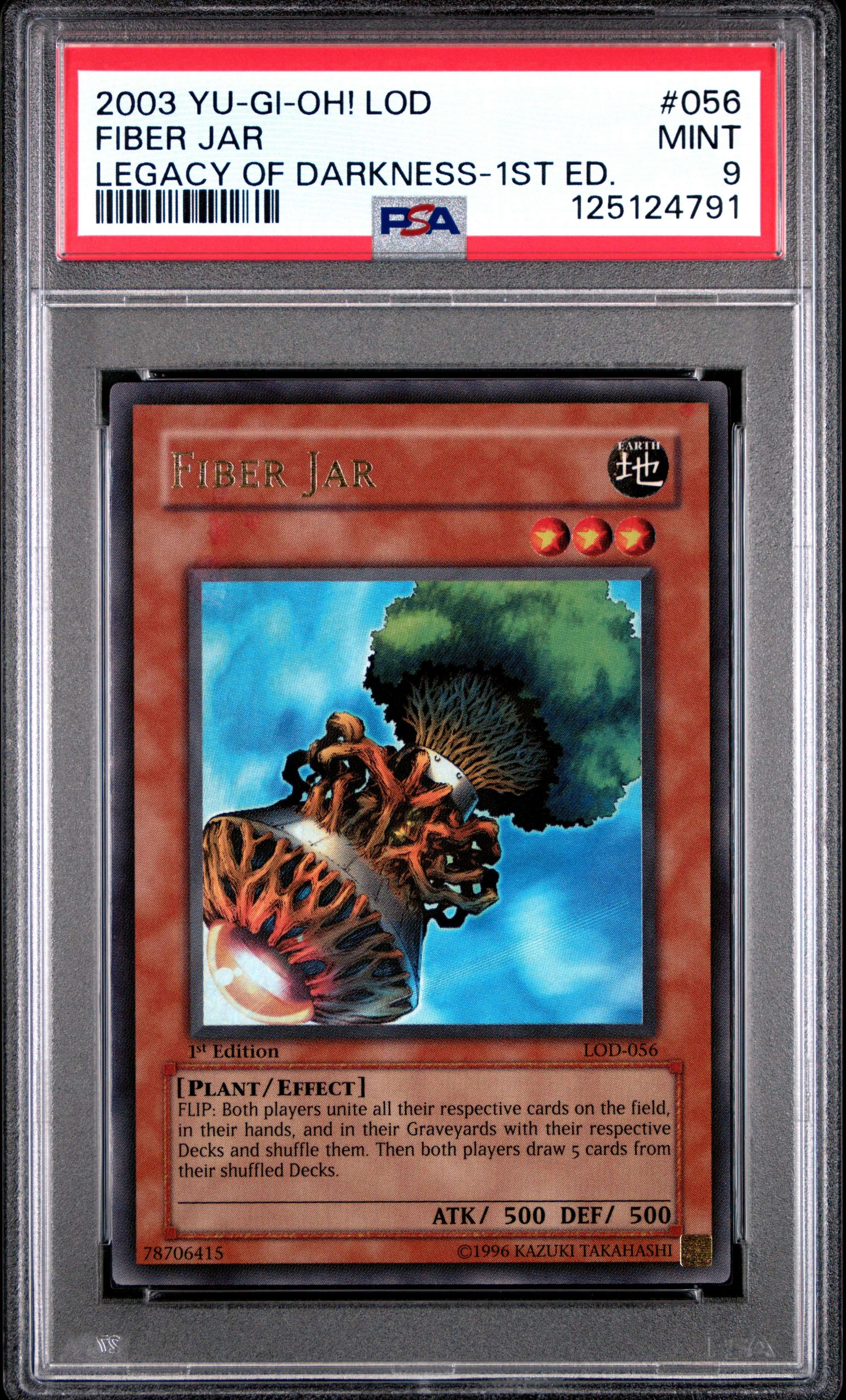2003 YU-GI-OH! LOD-LEGACY OF DARKNESS 056 FIBER JAR 1ST EDITION MINT 9
