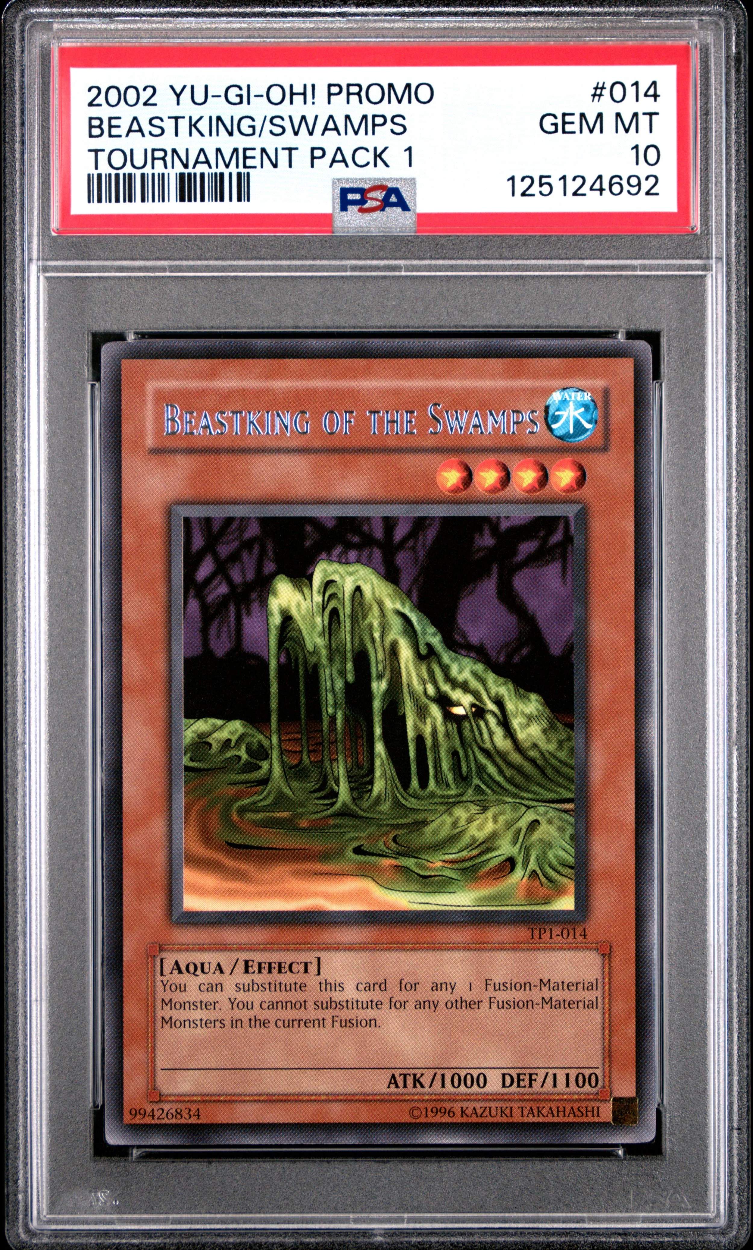 2002 YU-GI-OH! PROMO TP1-TOURNAMENT PACK 1 014 BEASTKING OF THE SWAMPS GEM MINT 10 POP  16