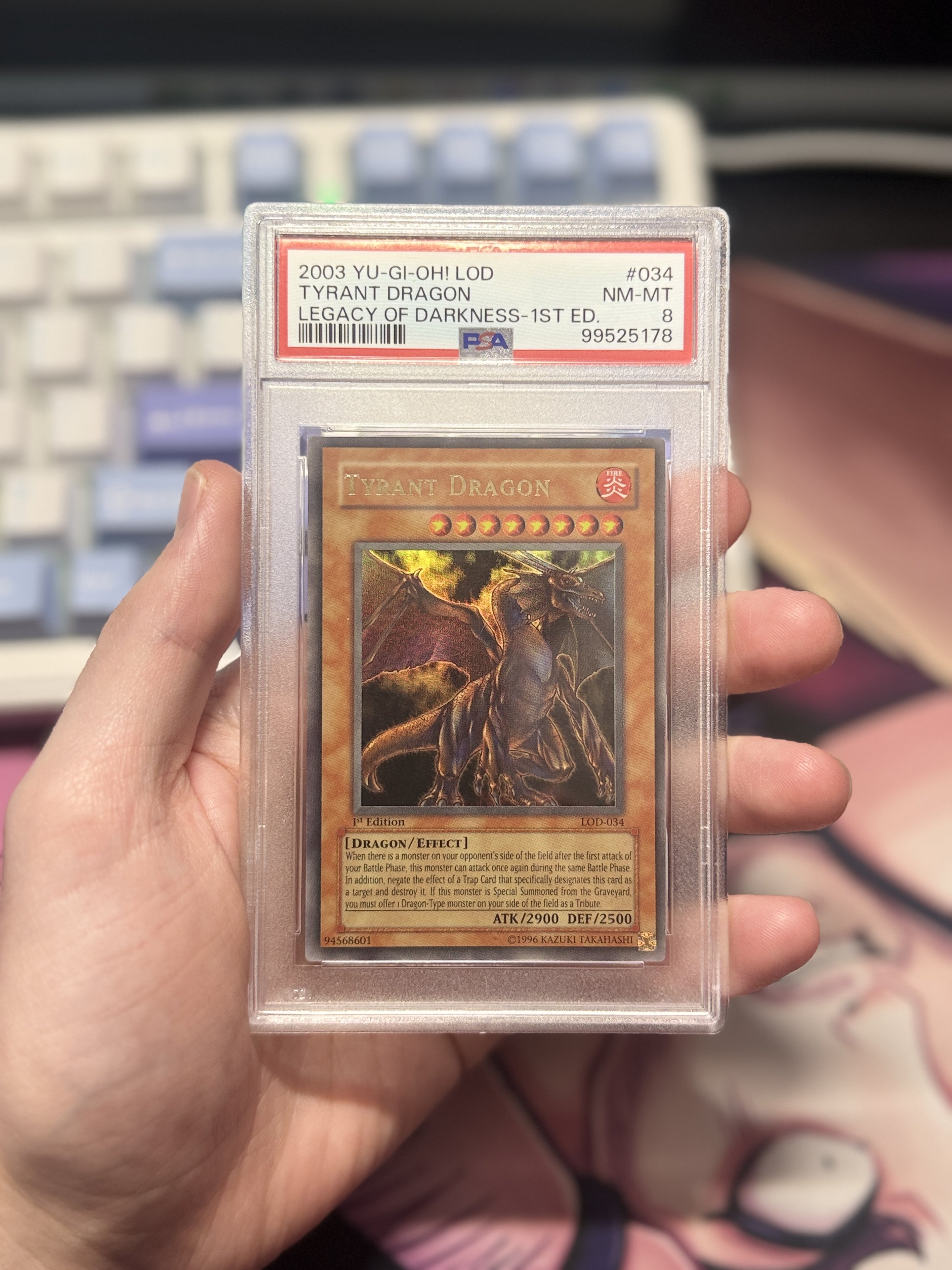 Tyrant Dragon LOD-034 1st Edition PSA 8