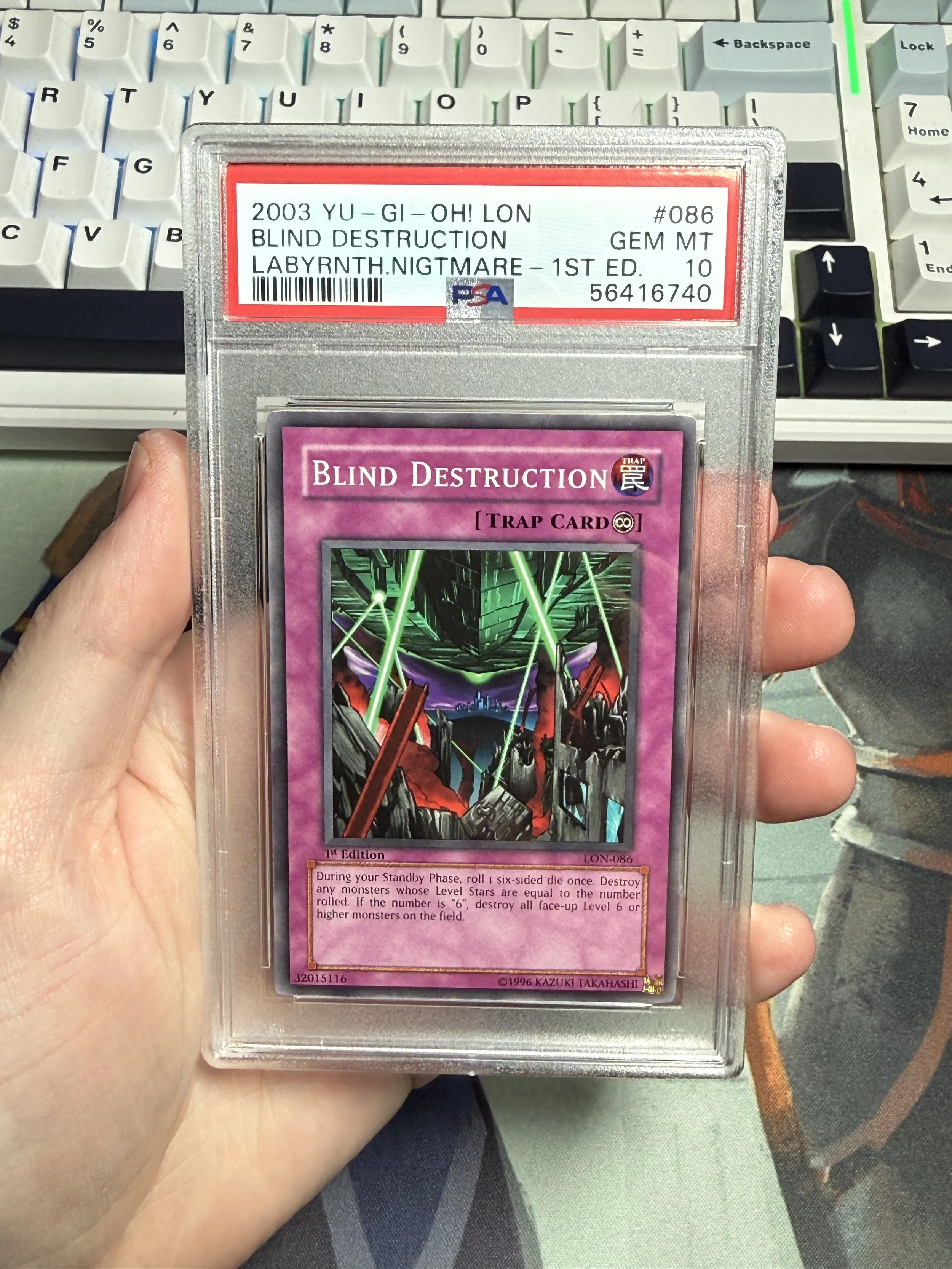 2003 YU-GI-OH! LON-LABYRINTH OF NIGHTMARE 086 BLIND DESTRUCTION 1ST EDITION GEM MINT 10