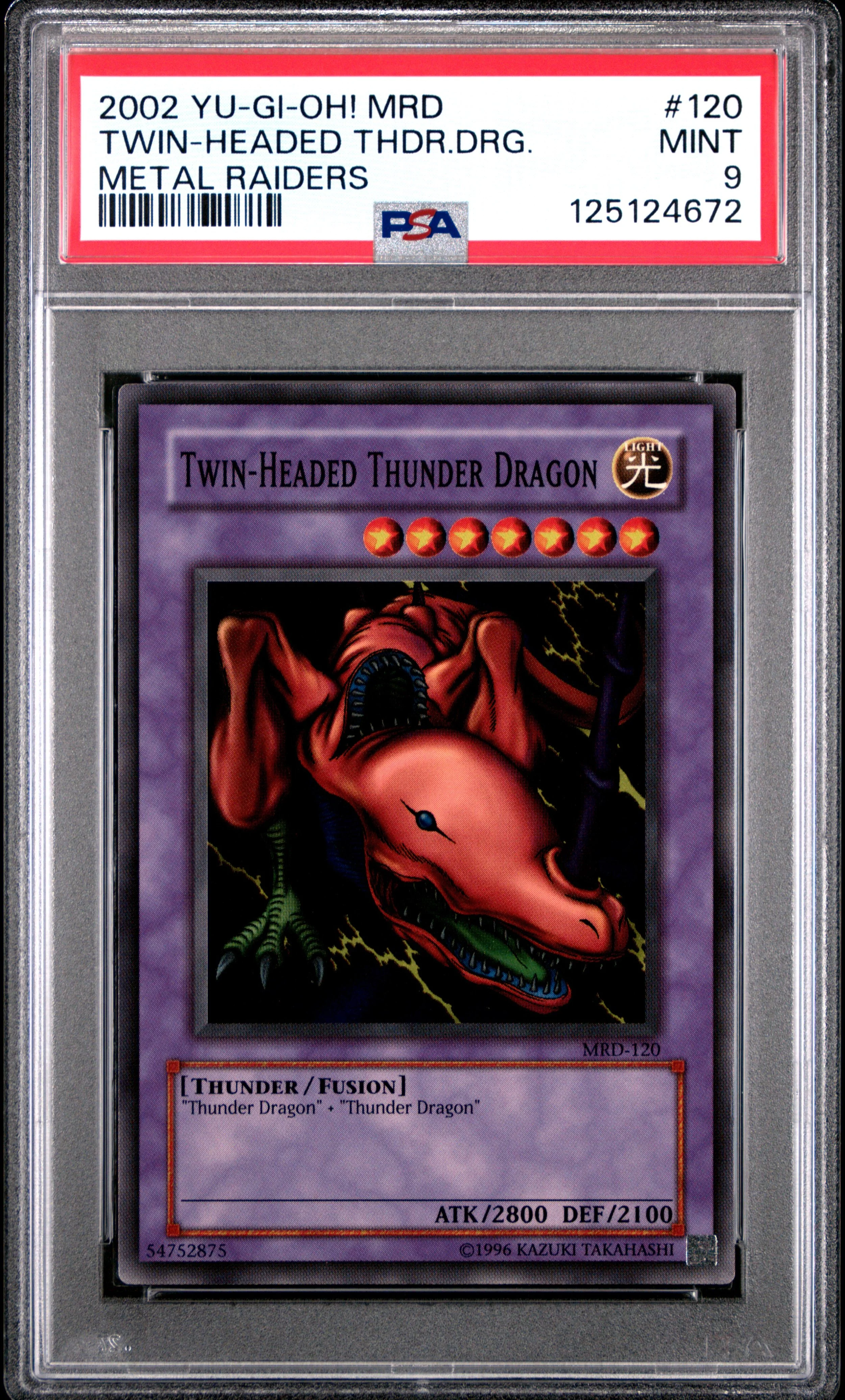 2002 YU-GI-OH! MRD-METAL RAIDERS 120 TWIN-HEADED THUNDER DRAGON  MINT 9