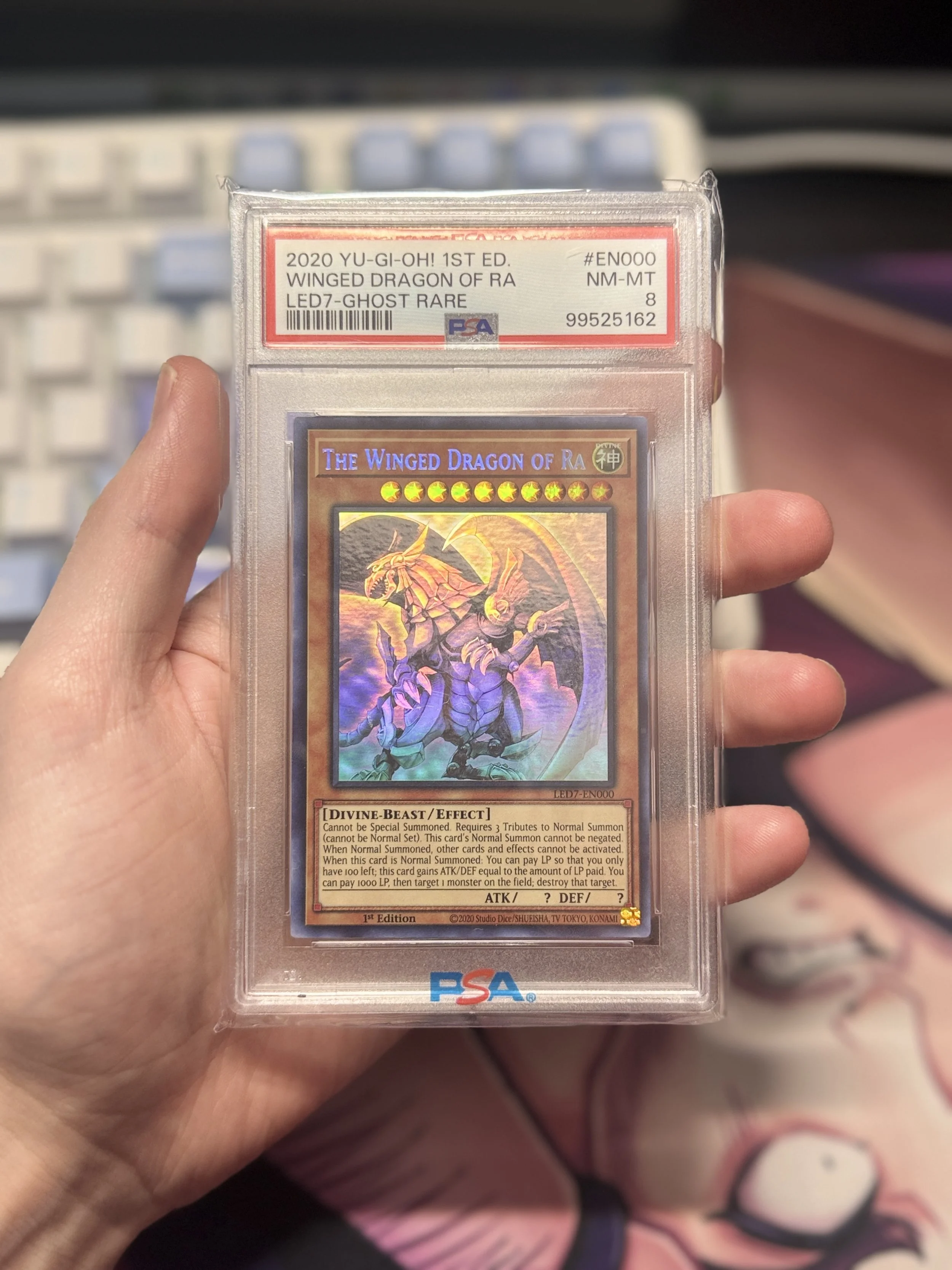 The Winged Dragon of Ra LED7-EN000 1st Edition PSA 8