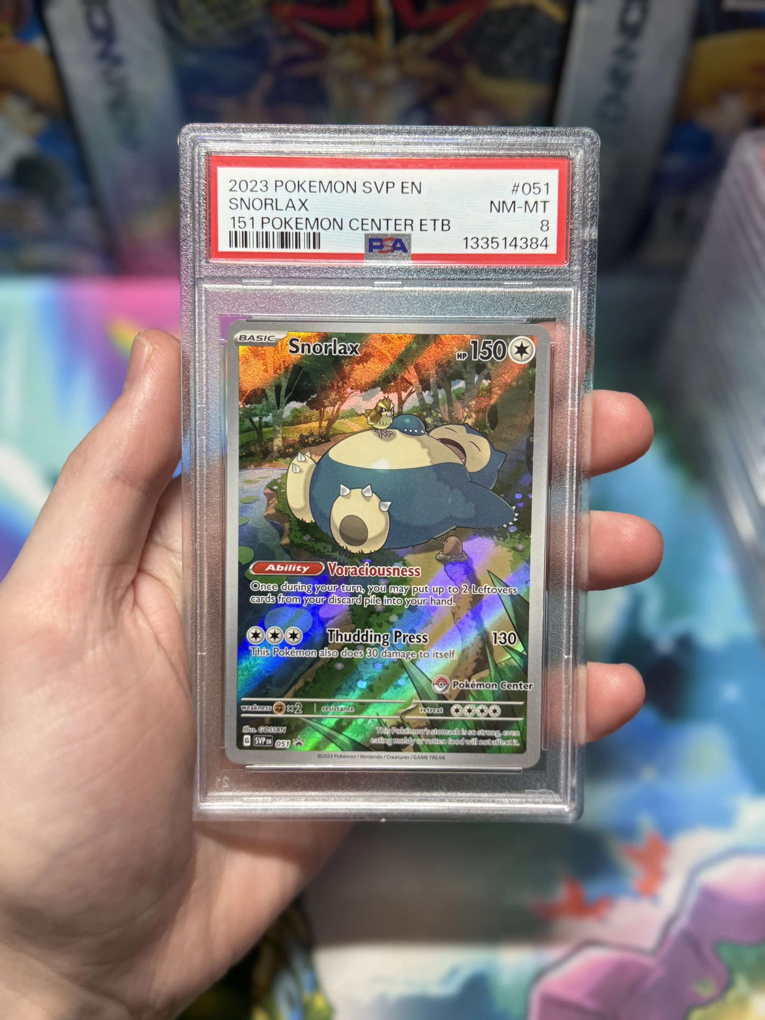 2023 POKEMON SVP EN-SV BLACK STAR PROMO 051 SNORLAX 151 POKEMON CENTER ELITE TRAINER BOX NEAR MINT-MINT 8