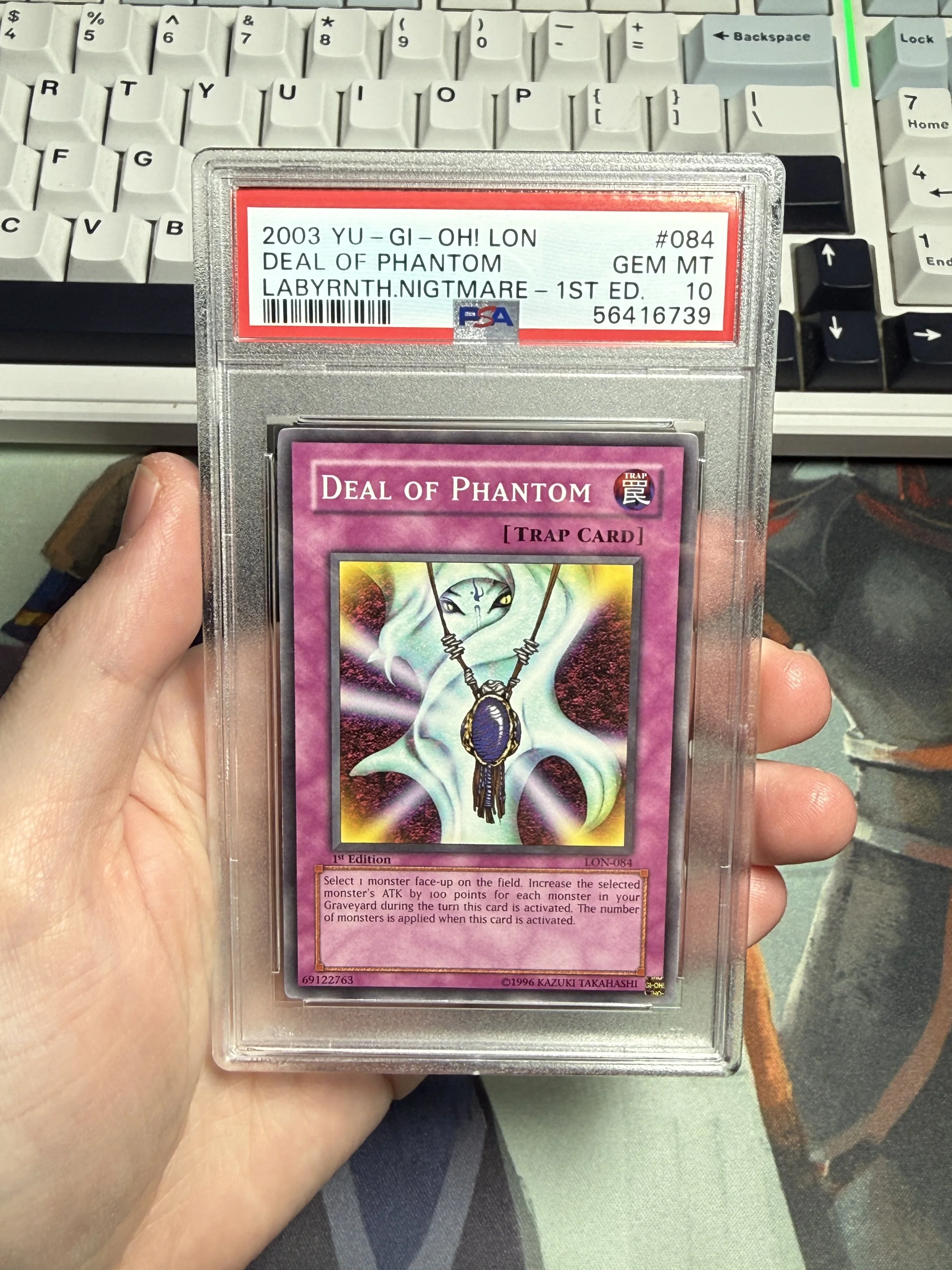 2003 YU-GI-OH! LON-LABYRINTH OF NIGHTMARE 084 DEAL OF PHANTOM 1ST EDITION GEM MINT 10