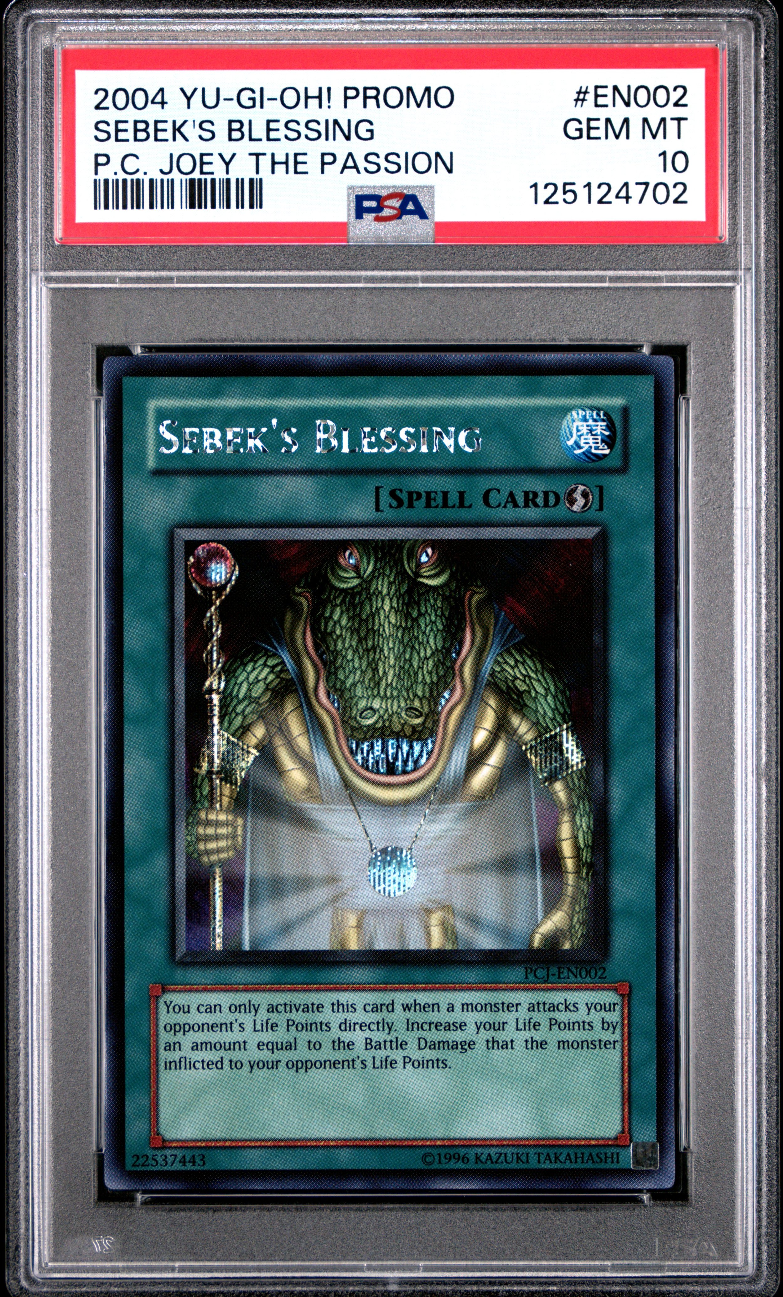 2004 YU-GI-OH! PROMO EN002 SEBEK'S BLESSING POWER OF CHAOS: JOEY THE PASSION GEM MINT 10 POP  39