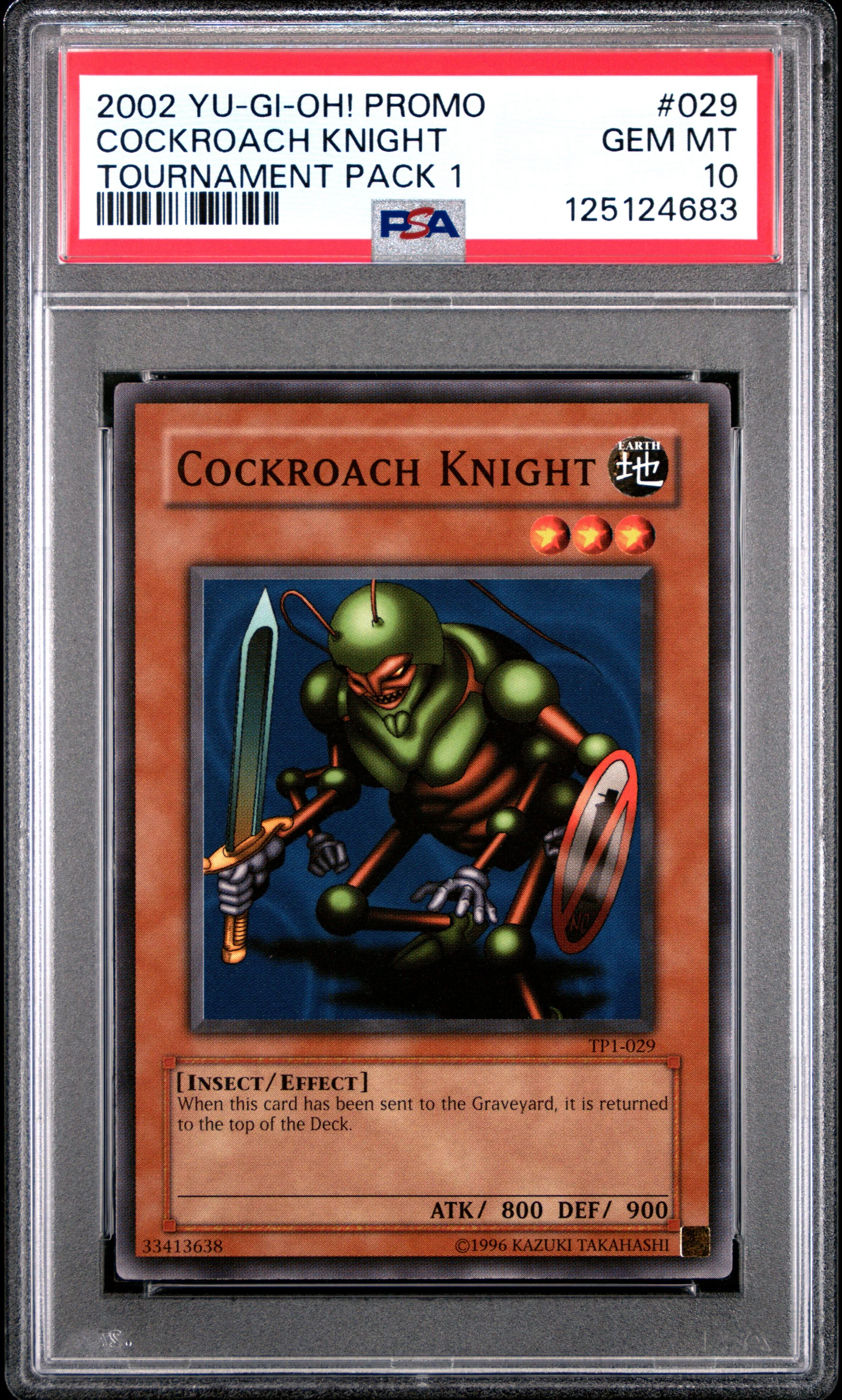 2002 YU-GI-OH! PROMO TP1-TOURNAMENT PACK 1 029 COCKROACH KNIGHT GEM MINT 10 POP  21