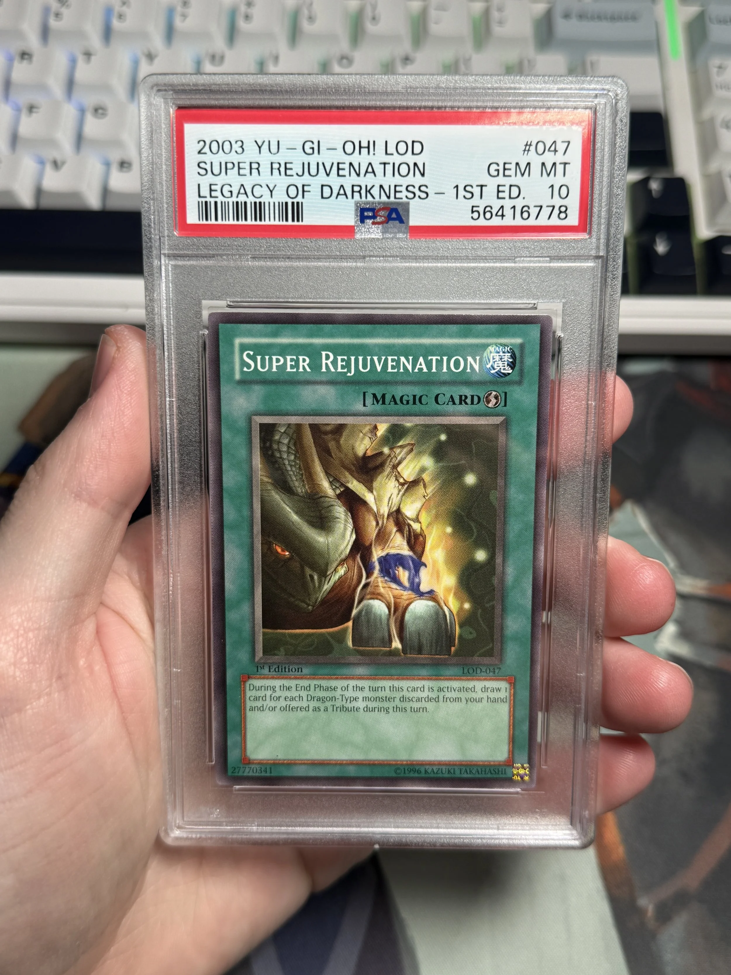 2003 YU-GI-OH! LOD-LEGACY OF DARKNESS 047 SUPER REJUVENATION 1ST EDITION GEM MINT 10