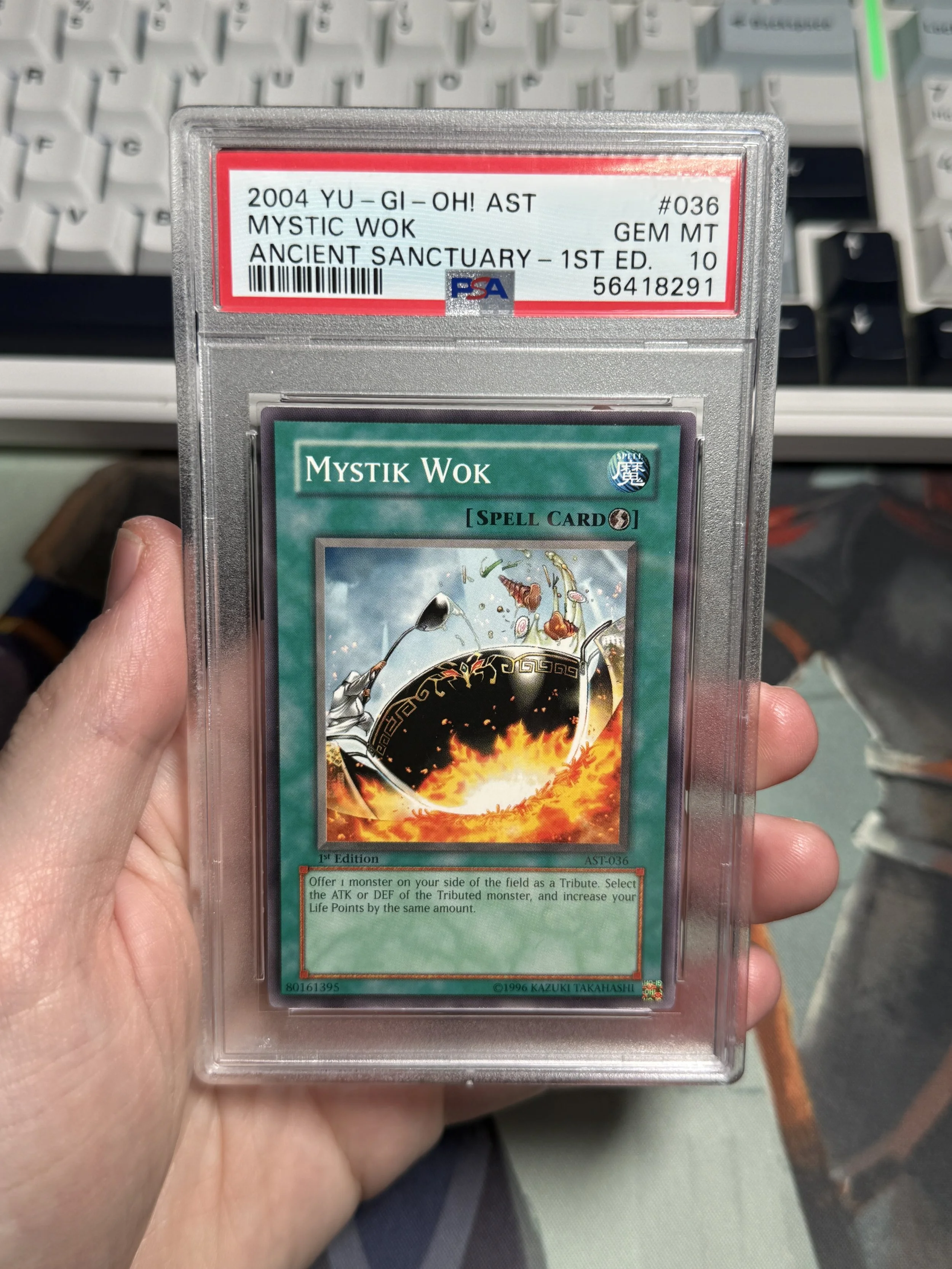 2004 YU-GI-OH! AST-ANCIENT SANCTUARY 036 MYSTIC WOK 1ST EDITION GEM MINT 10