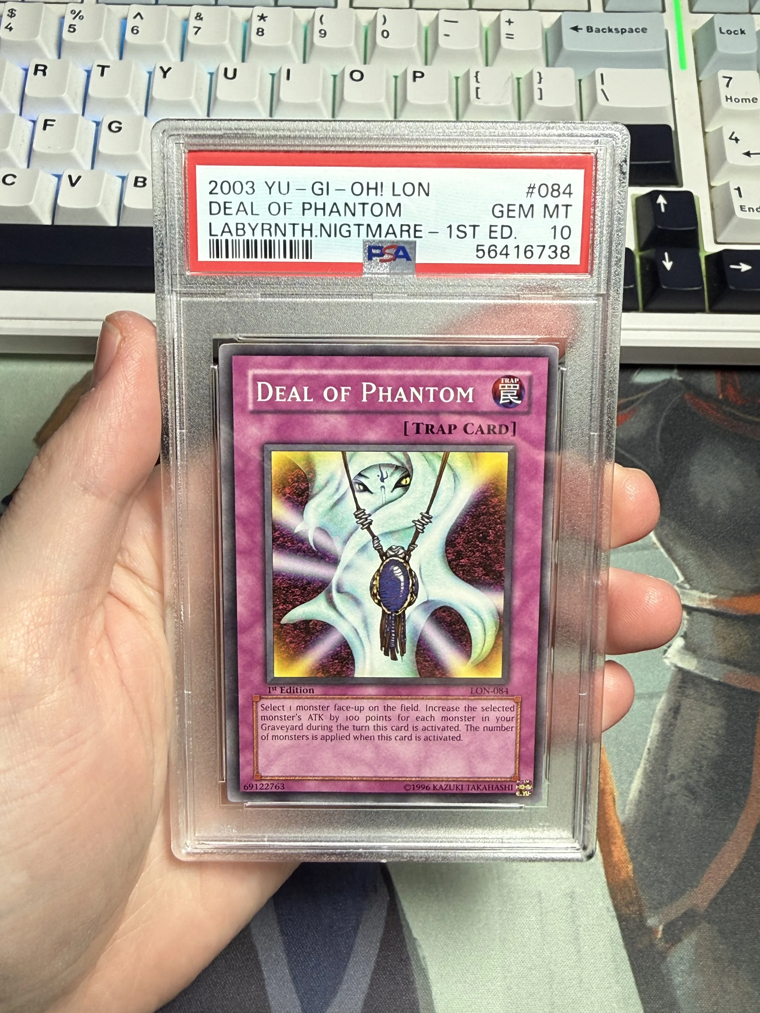 2003 YU-GI-OH! LON-LABYRINTH OF NIGHTMARE 084 DEAL OF PHANTOM 1ST EDITION GEM MINT 10