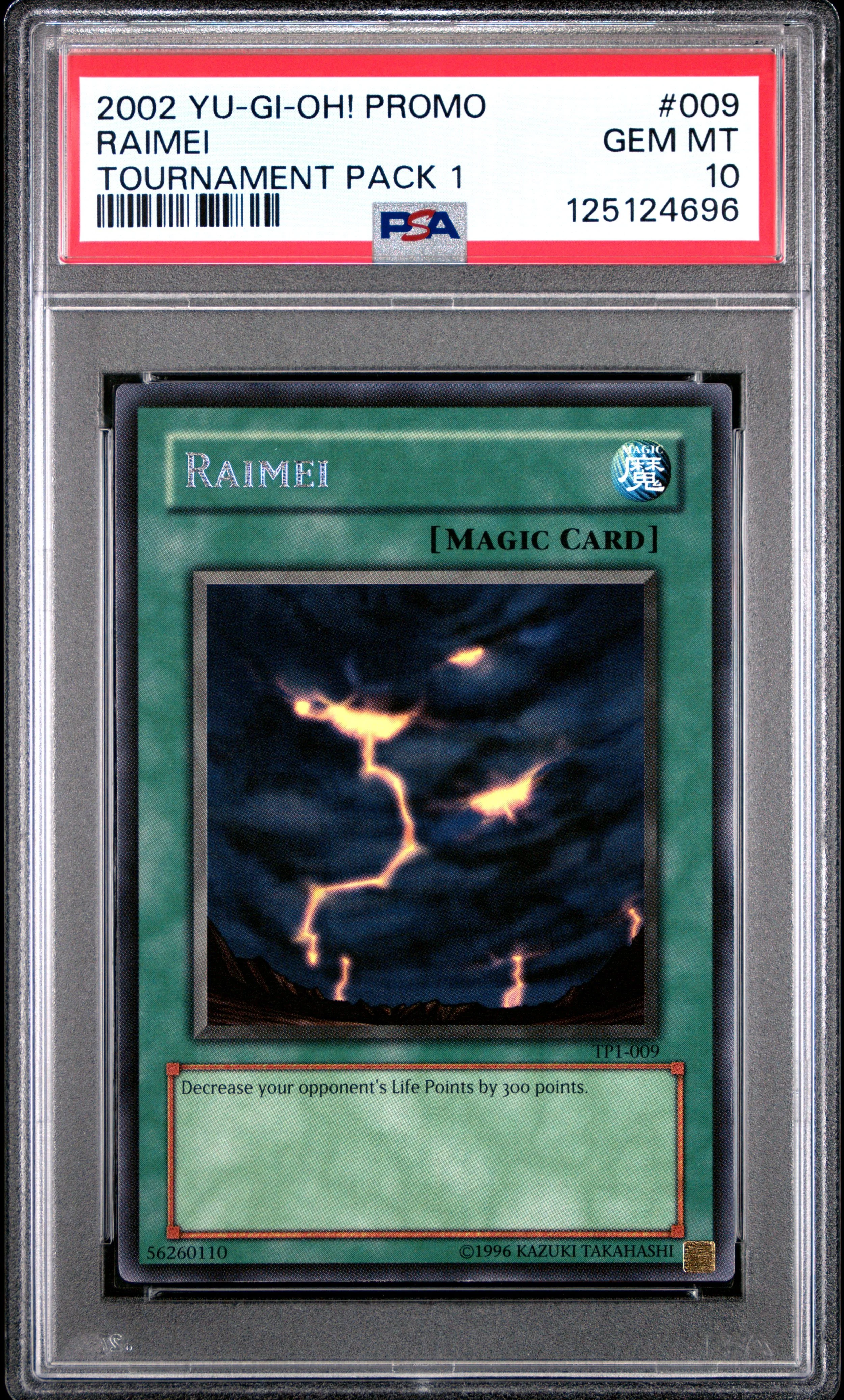 2002 YU-GI-OH! PROMO TP1-TOURNAMENT PACK 1 009 RAIMEI GEM MINT 10 POP  11