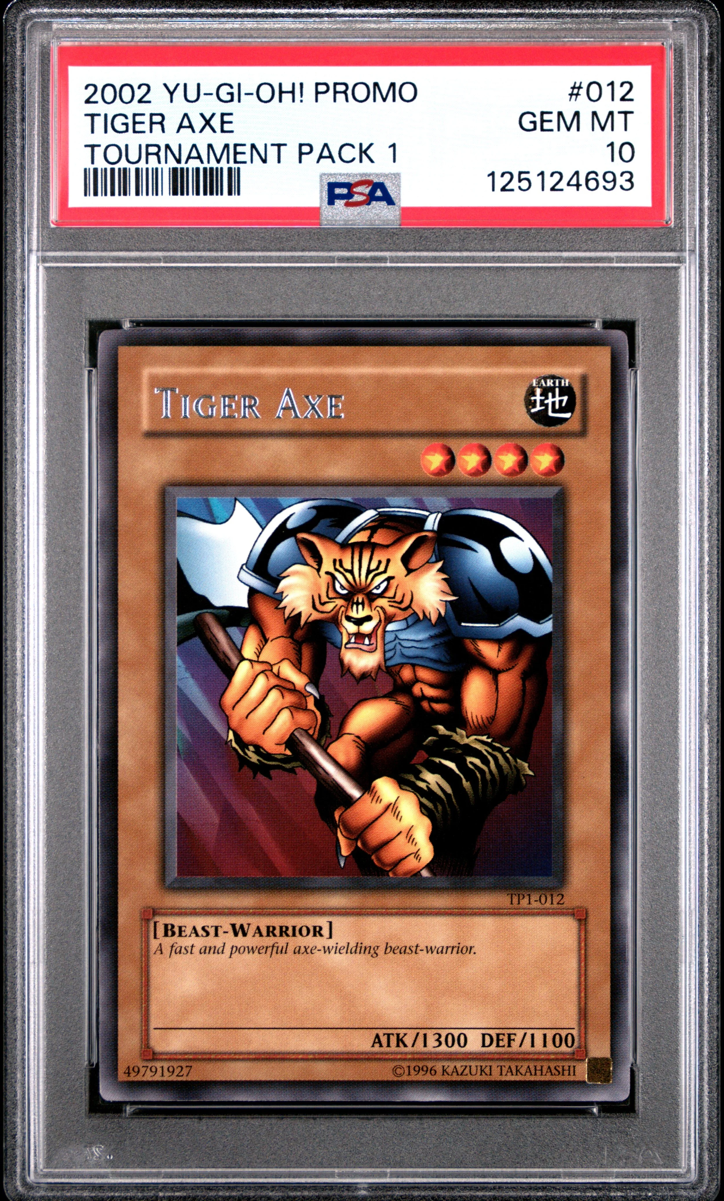 2002 YU-GI-OH! PROMO TP1-TOURNAMENT PACK 1 012 TIGER AXE GEM MINT 10 POP  22