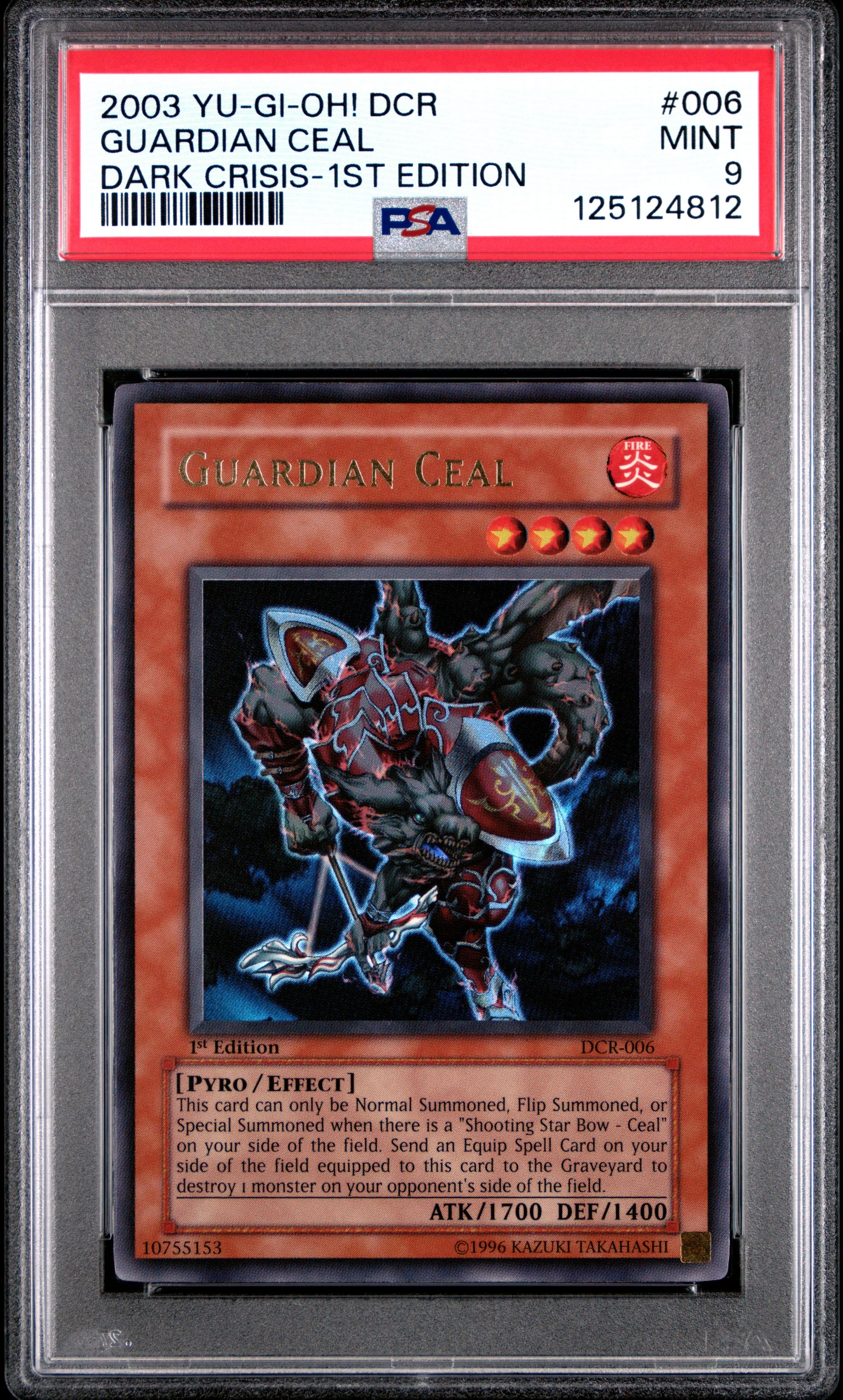 2003 YU-GI-OH! DCR-DARK CRISIS 006 GUARDIAN CEAL 1ST EDITION MINT 9