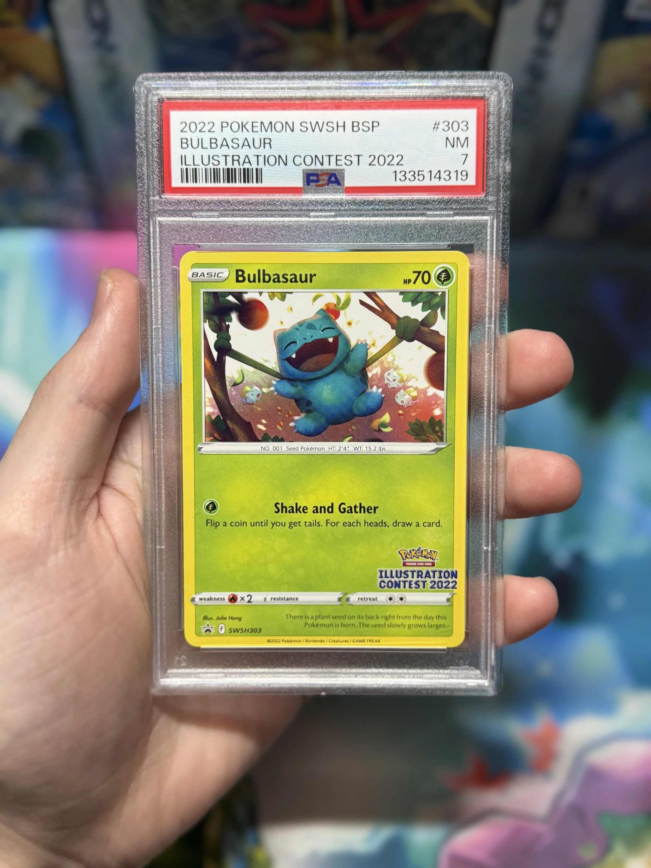 2022 POKEMON SWSH BLACK STAR PROMO 303 BULBASAUR ILLUSTRATION CONTEST 2022 NEAR MINT 7