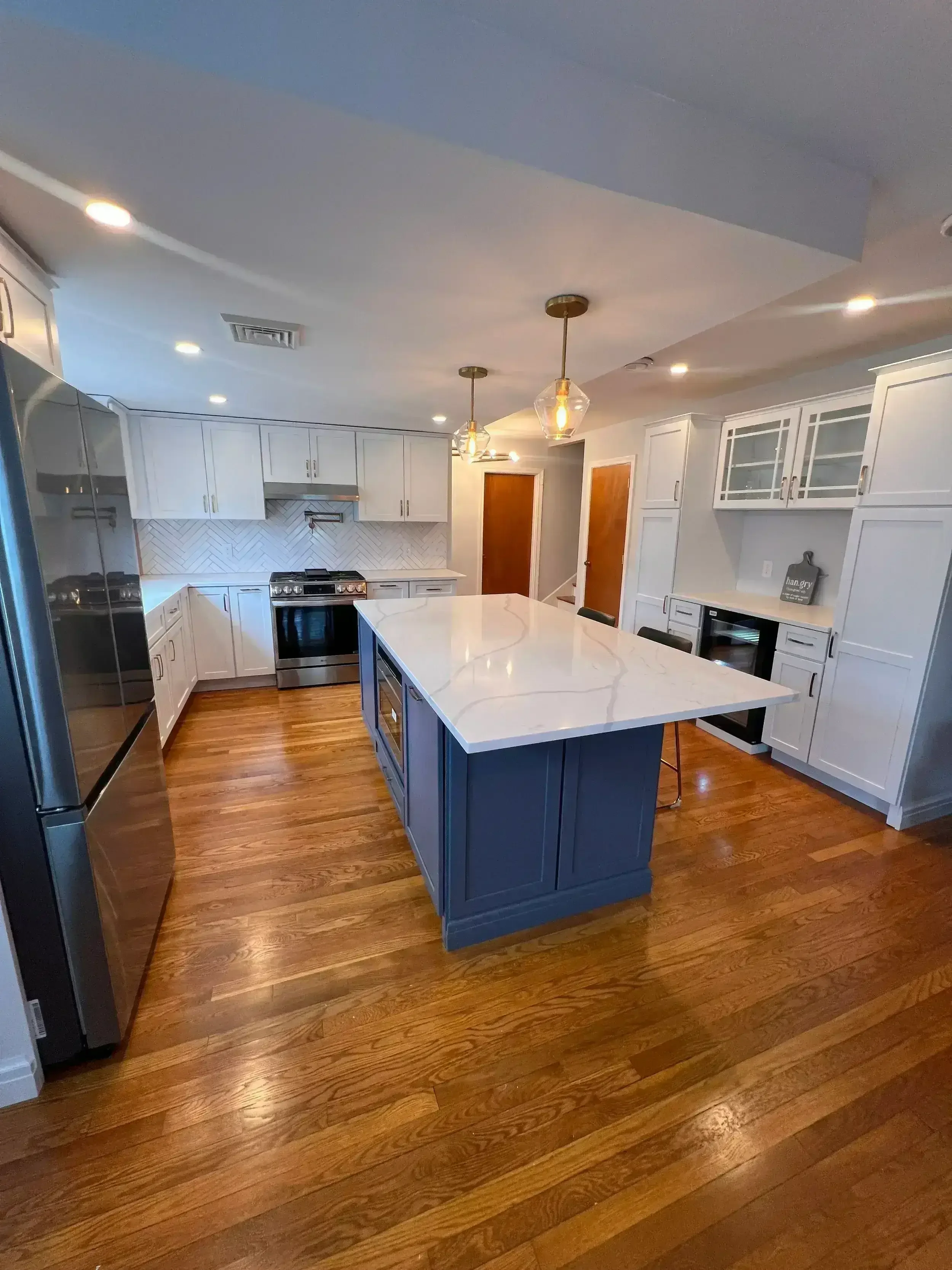 Open concept kitchen remodeling project in Stoughton, MA
