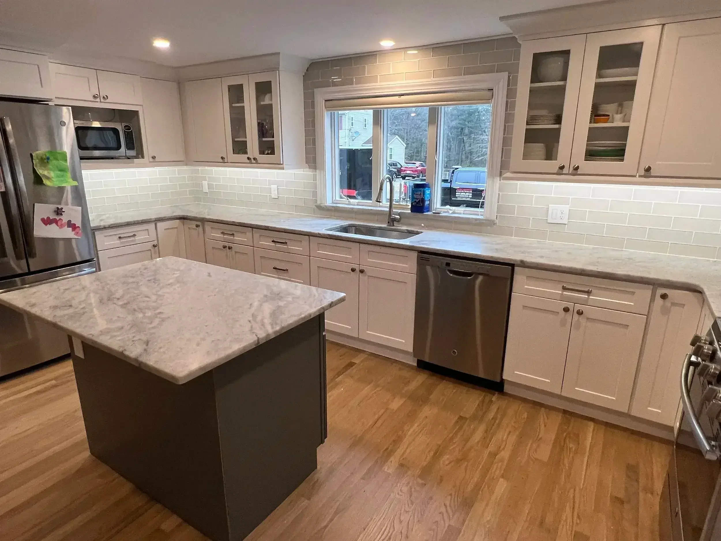 Quartz countertop kitchen remodel in Stoughton, MA