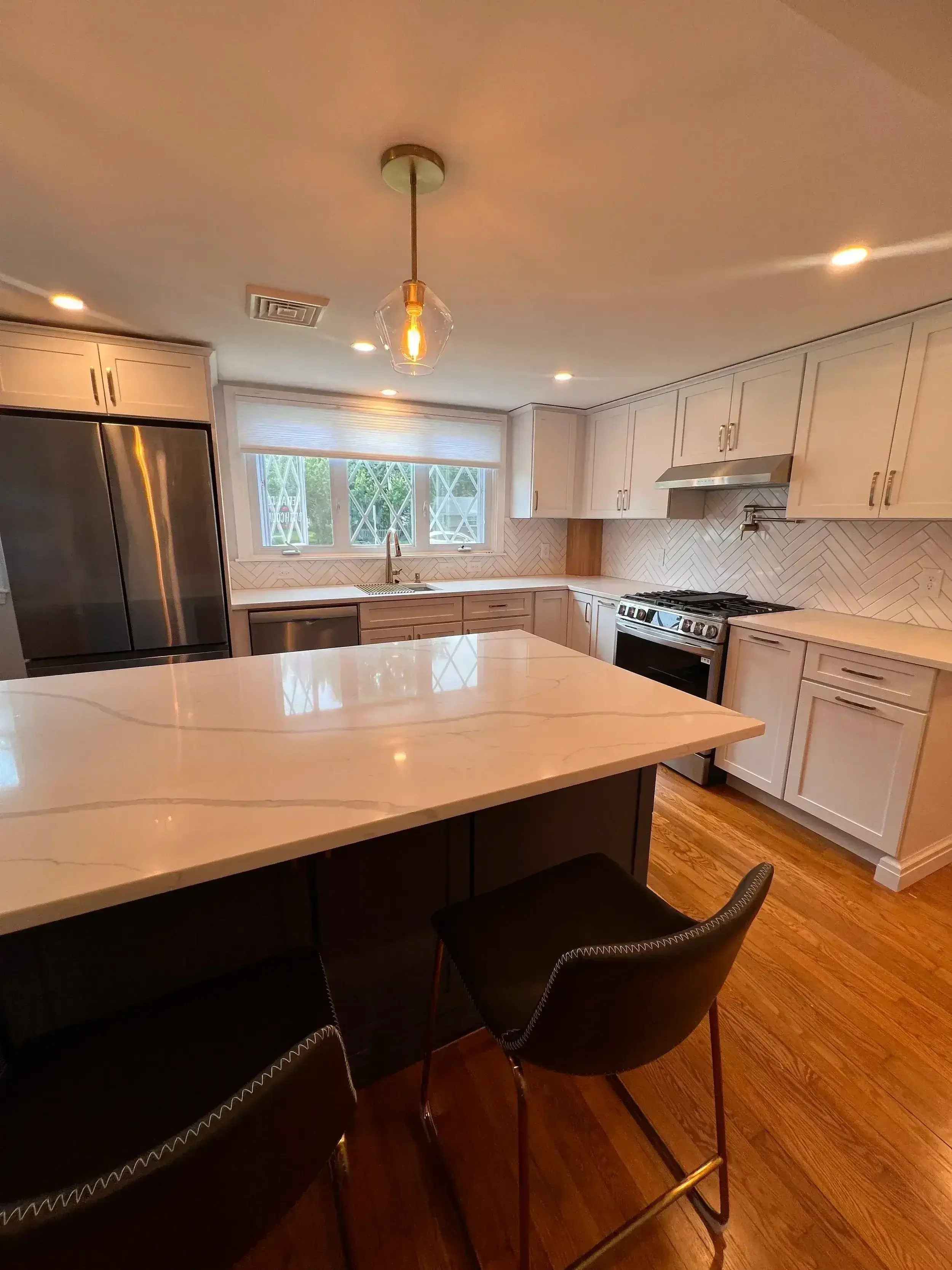 Custom kitchen renovation in Stoughton, MA with shaker cabinets